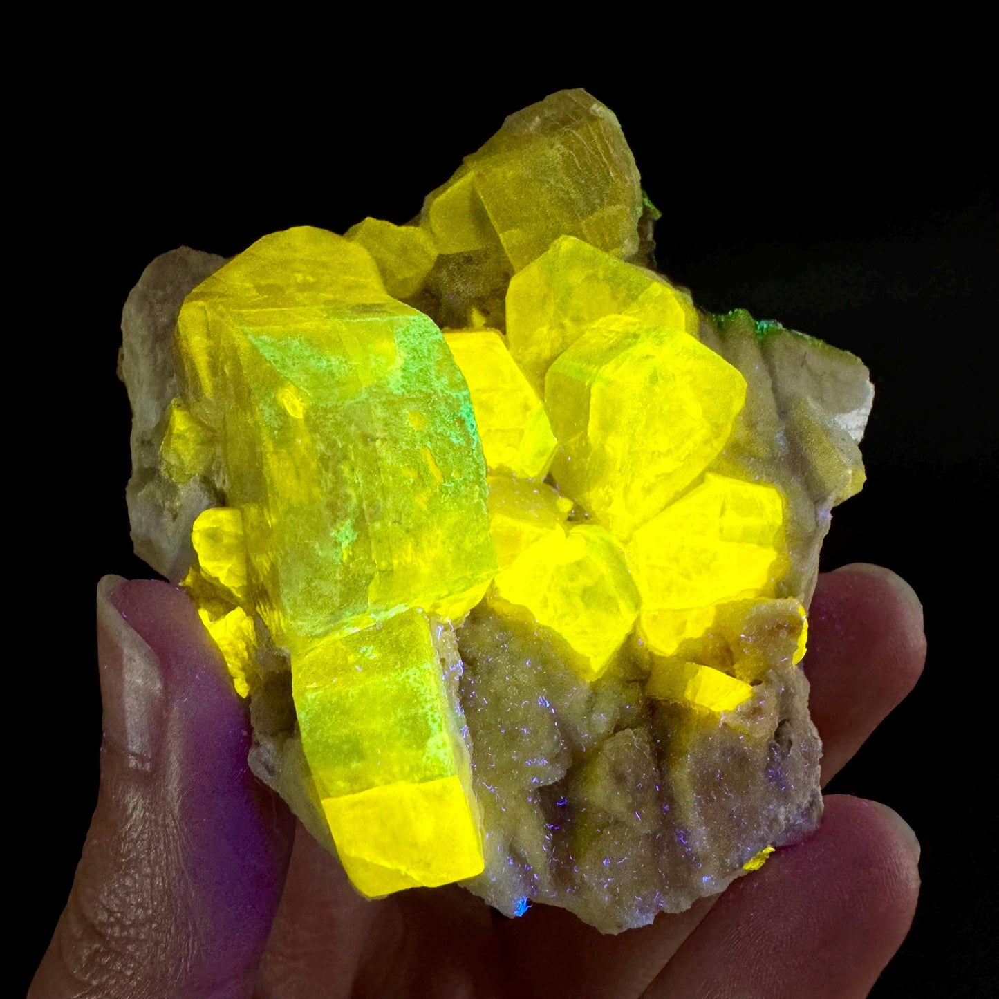 Pink Fluorapatite on Albite | UV reactive crystal, rare mineral specimen from Pakistan