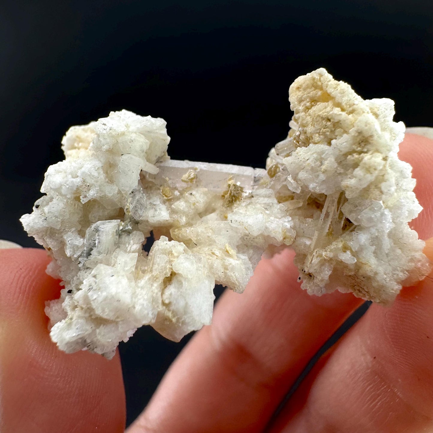 Pink Fluorapatite on Albite | UV reactive crystal, rare mineral specimen from Pakistan