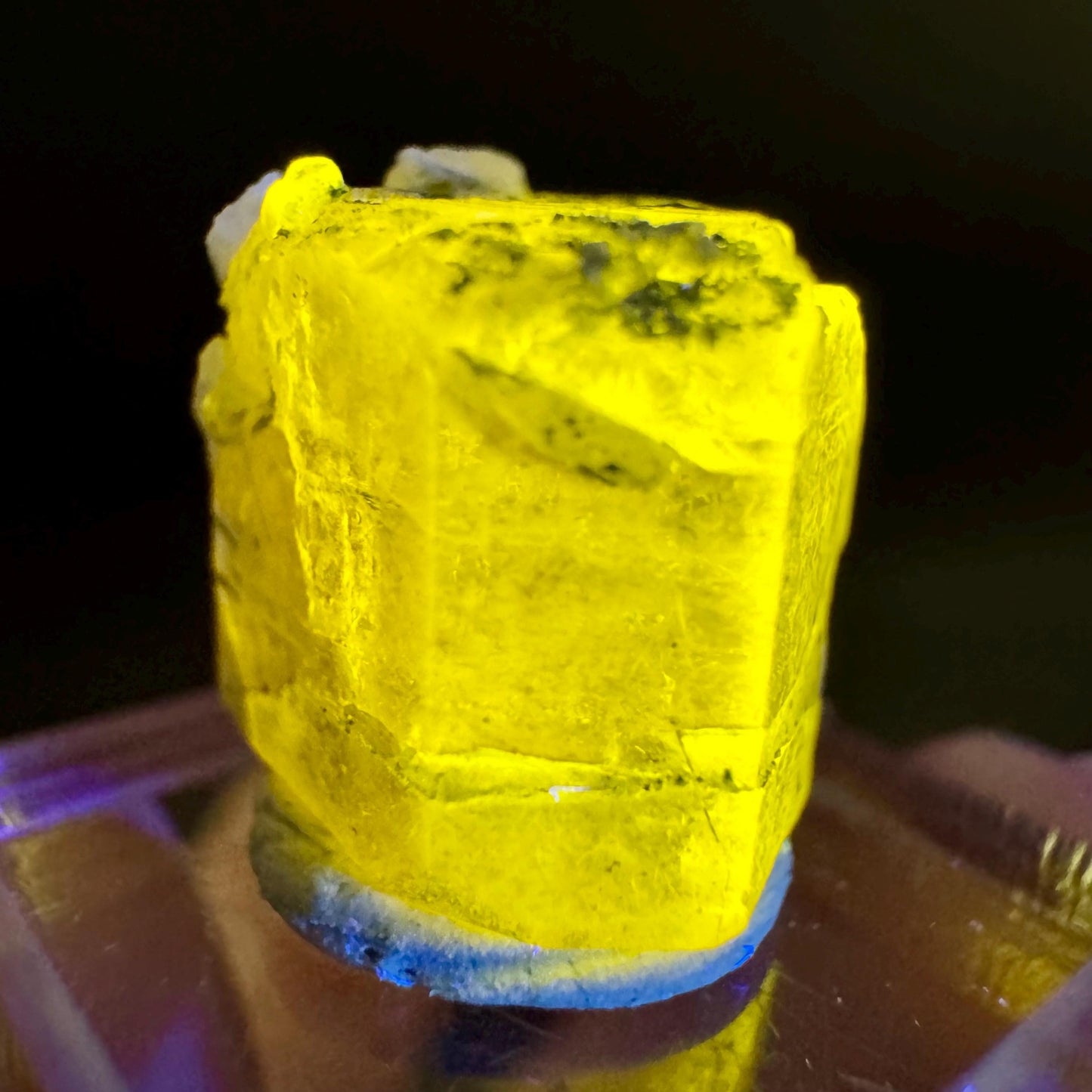 Pink Fluorapatite with Black Tourmaline | UV reactive crystal, rare mineral specimen from Pakistan