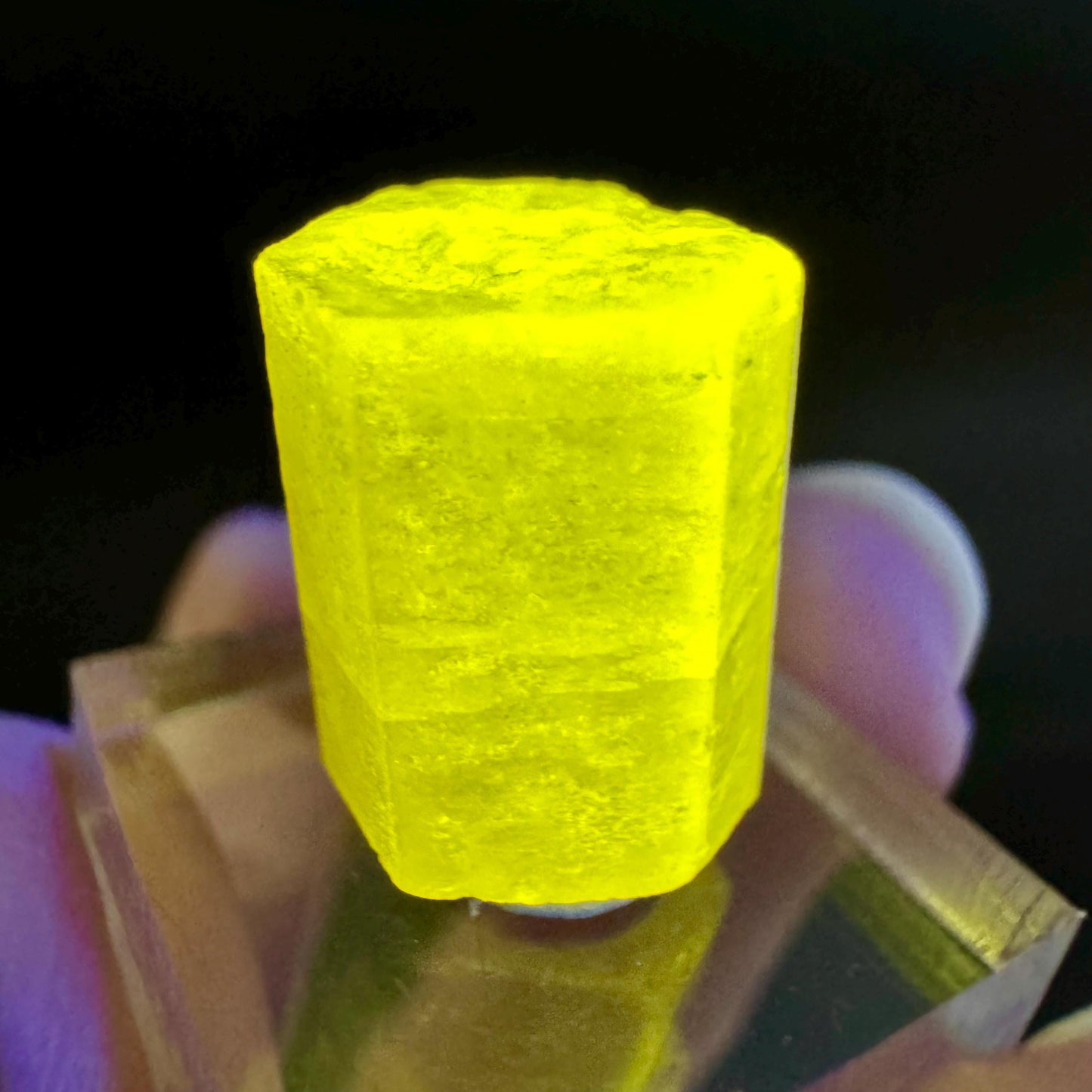 Pink Fluorapatite Crystal | UV reactive Mineral Specimen from Pakistan