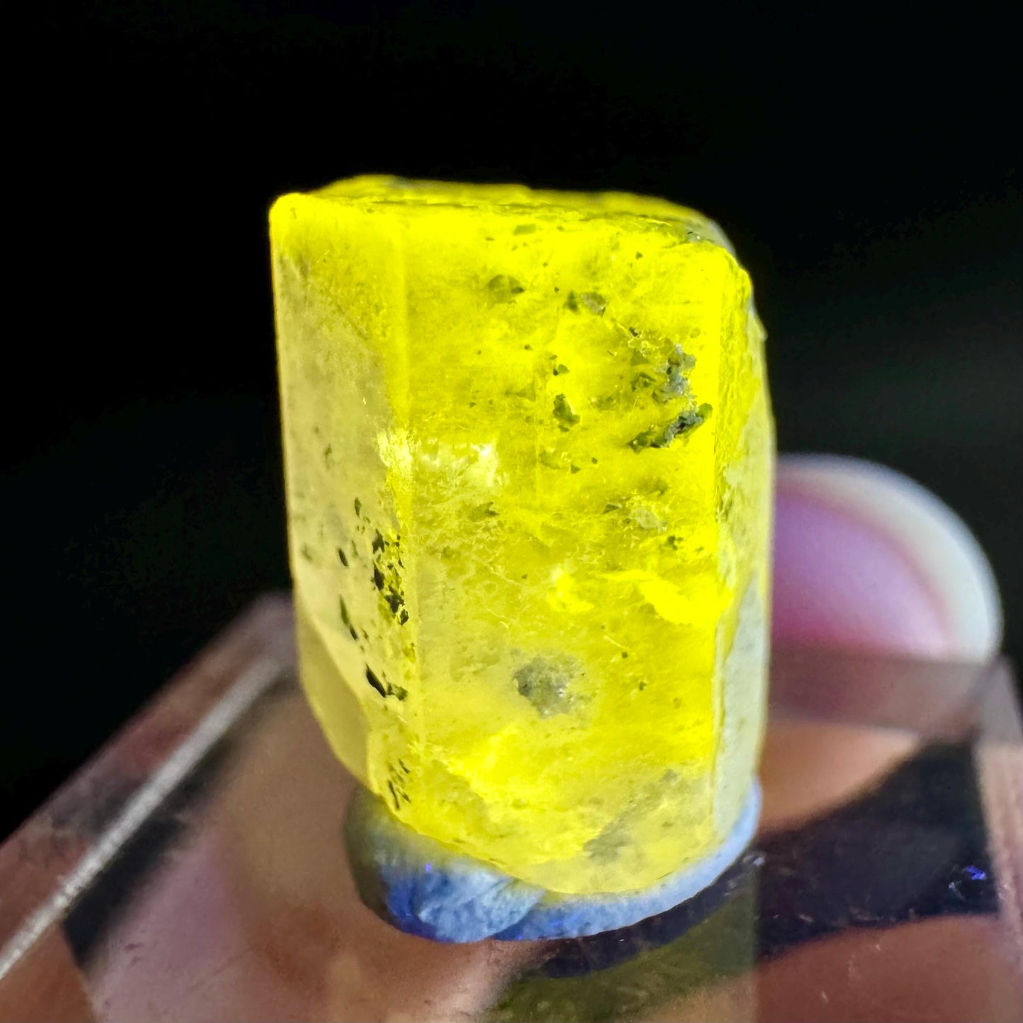 Pink Fluorapatite Crystal | UV reactive Mineral Specimen from Pakistan
