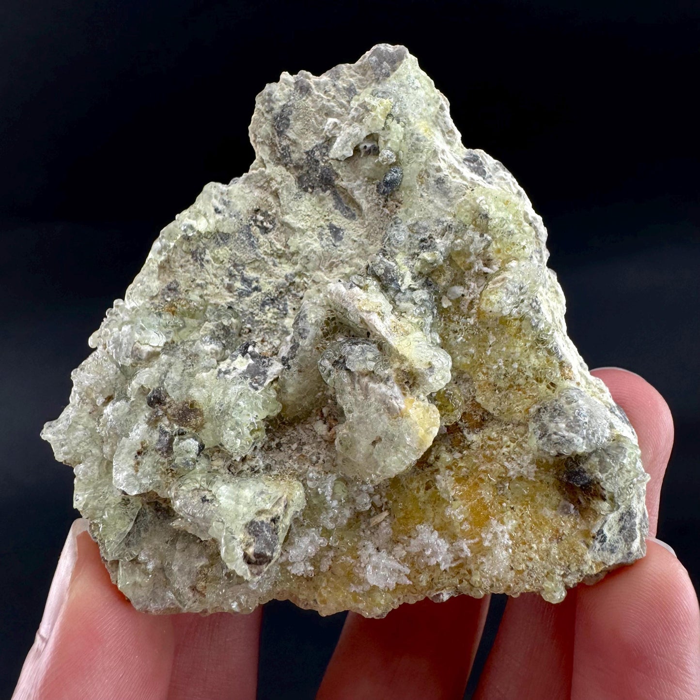 Hyalite Opal on Matrix | UV reactive crystal, green fluorescent mineral specimen from Namibia