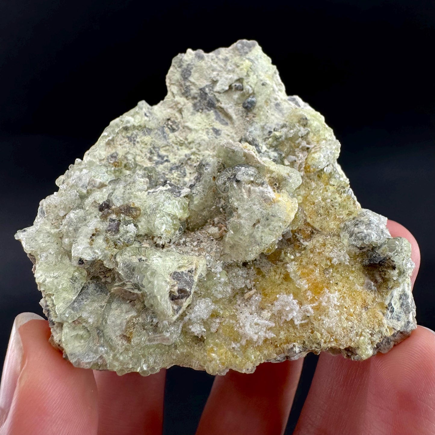 Hyalite Opal on Matrix | UV reactive crystal, green fluorescent mineral specimen from Namibia