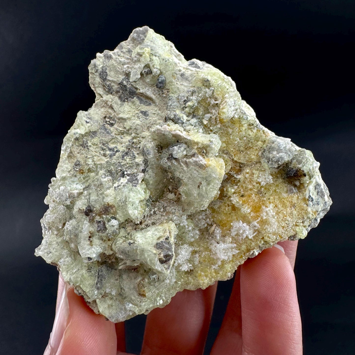 Hyalite Opal on Matrix | UV reactive crystal, green fluorescent mineral specimen from Namibia