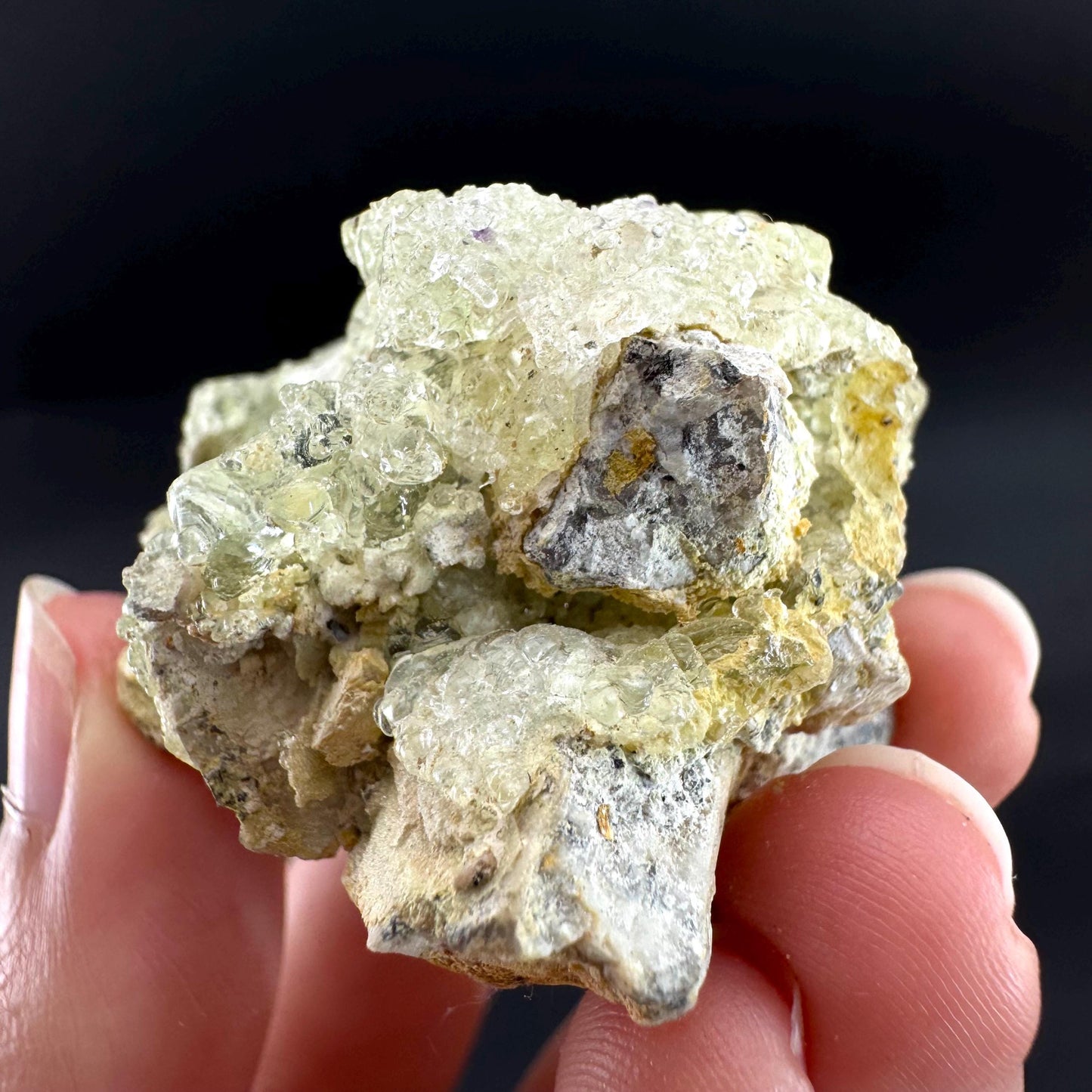 Hyalite Opal on Matrix | UV reactive crystal, green fluorescent mineral specimen from Namibia