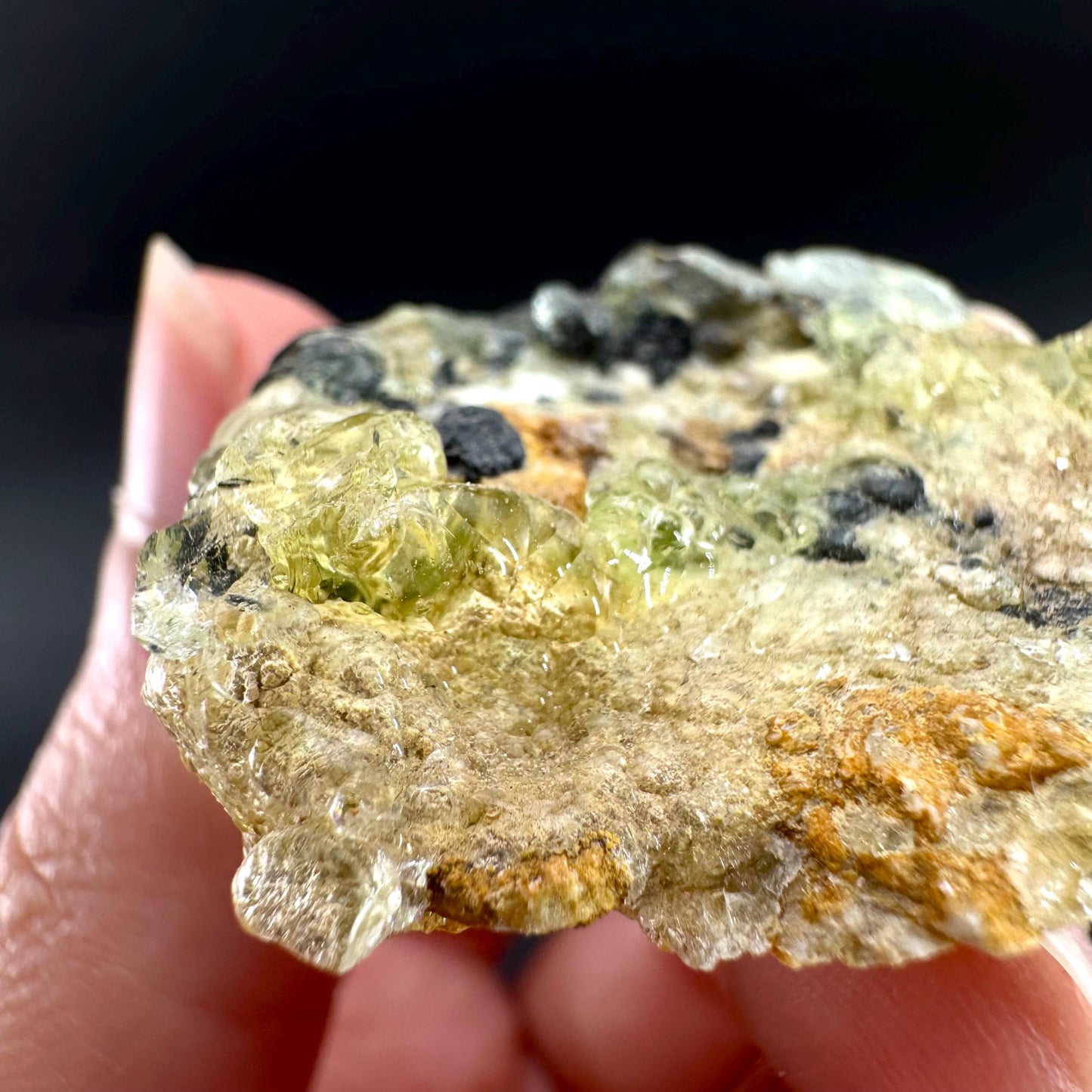 Hyalite Opal on Matrix | UV reactive crystal, green fluorescent mineral specimen from Namibia