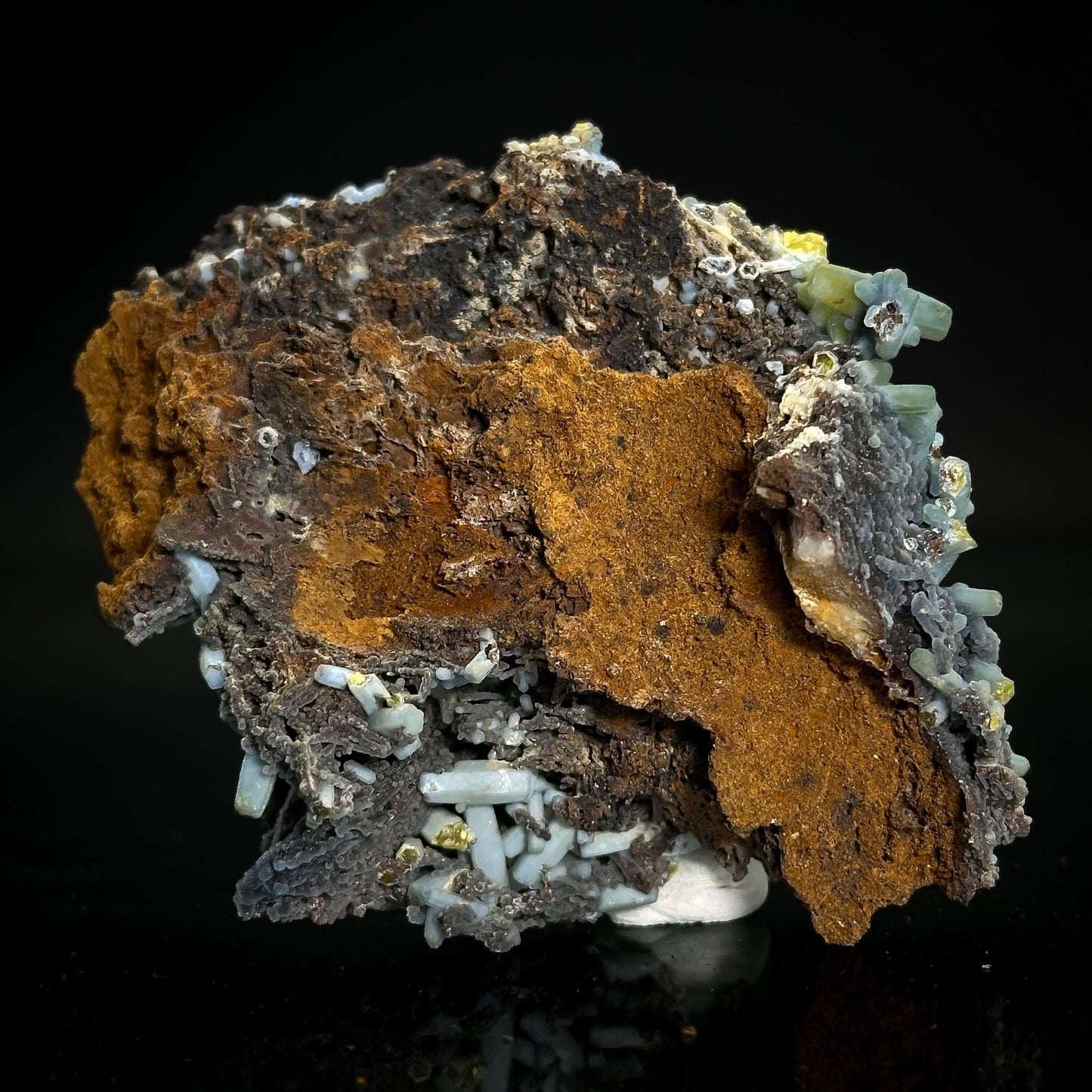Plumbogummite | blue pyromorphite pseudomorph crystal, rare mineral specimen