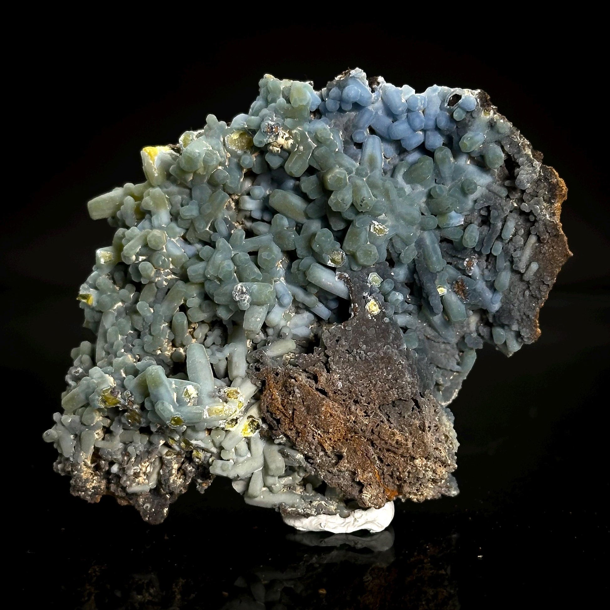 Plumbogummite | blue pyromorphite pseudomorph crystal, rare mineral specimen