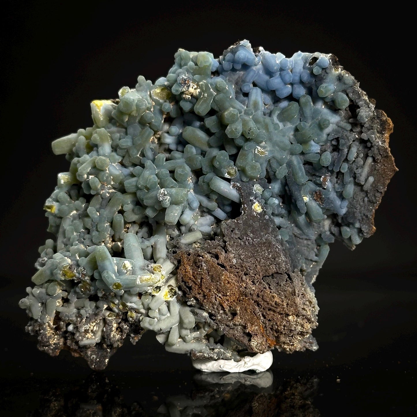 Plumbogummite | blue pyromorphite pseudomorph crystal, rare mineral specimen