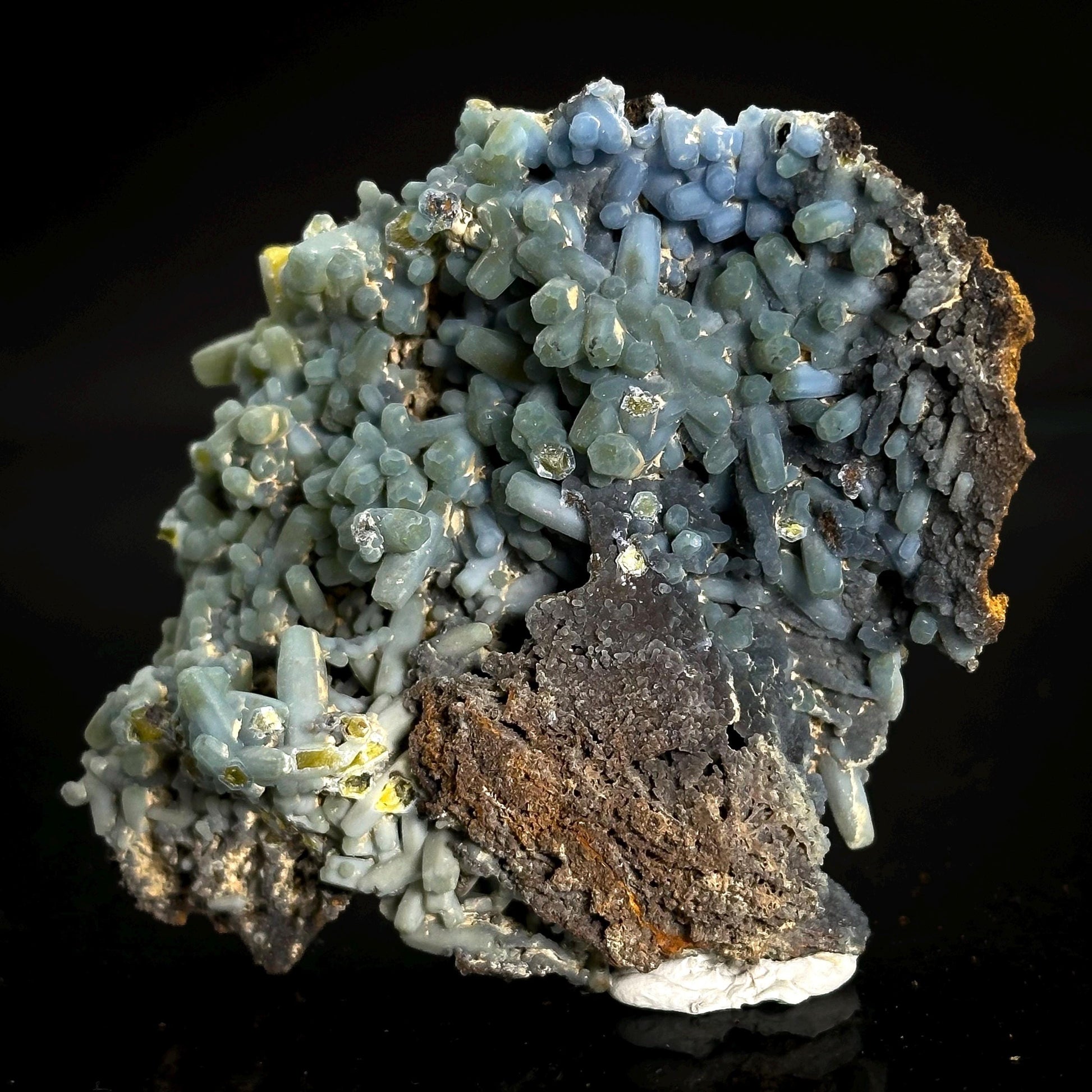 Plumbogummite | blue pyromorphite pseudomorph crystal, rare mineral specimen