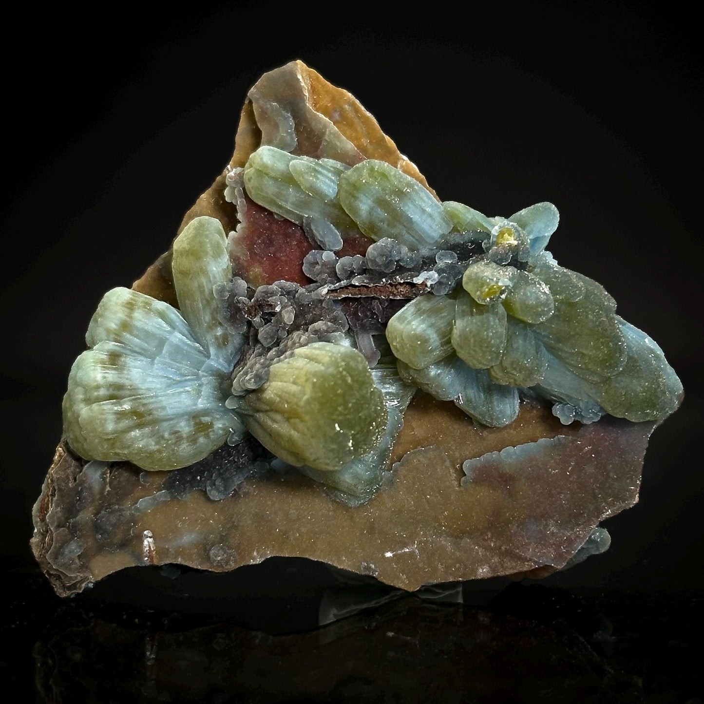 Plumbogummite | blue pyromorphite pseudomorph crystal, rare mineral specimen