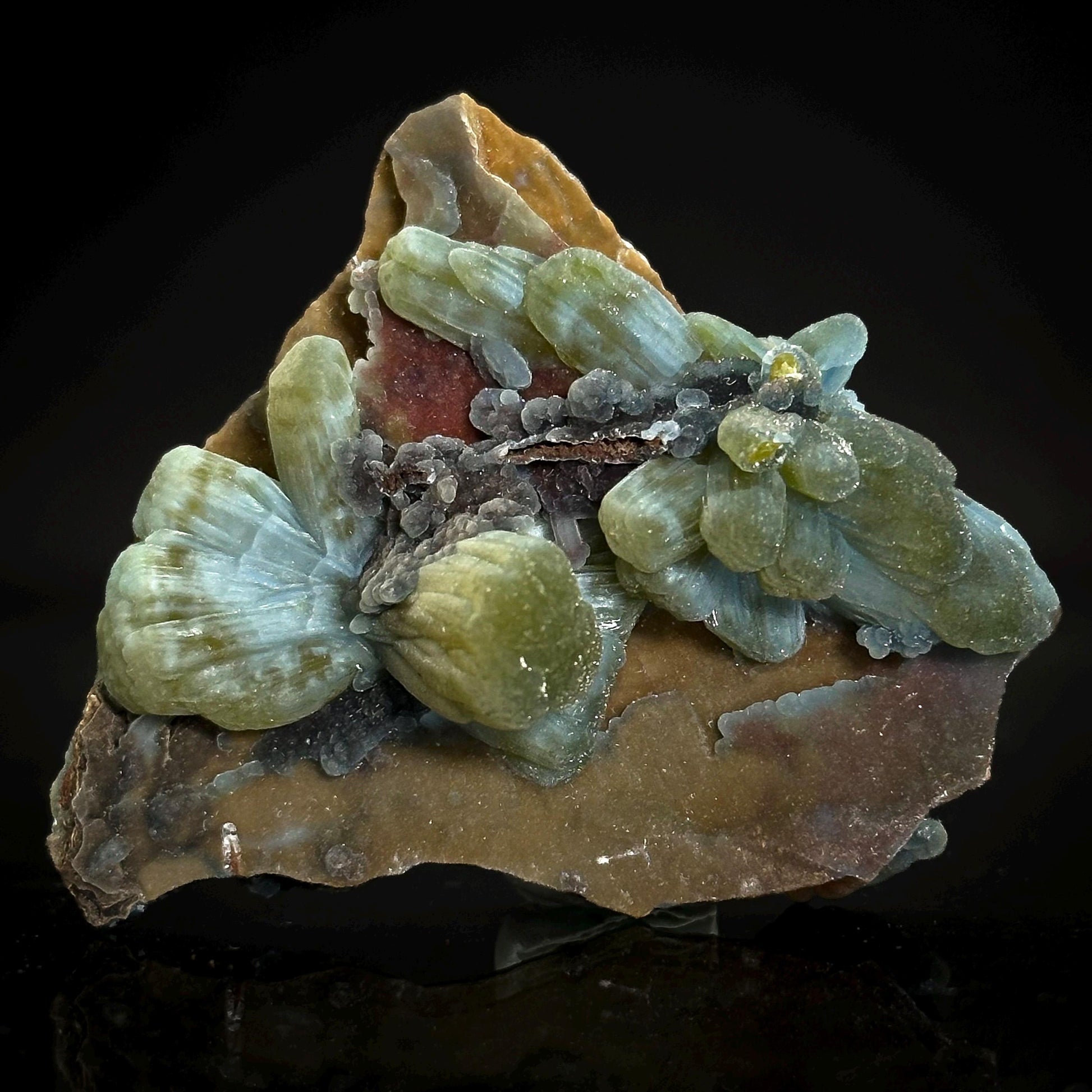 Plumbogummite | blue pyromorphite pseudomorph crystal, rare mineral specimen