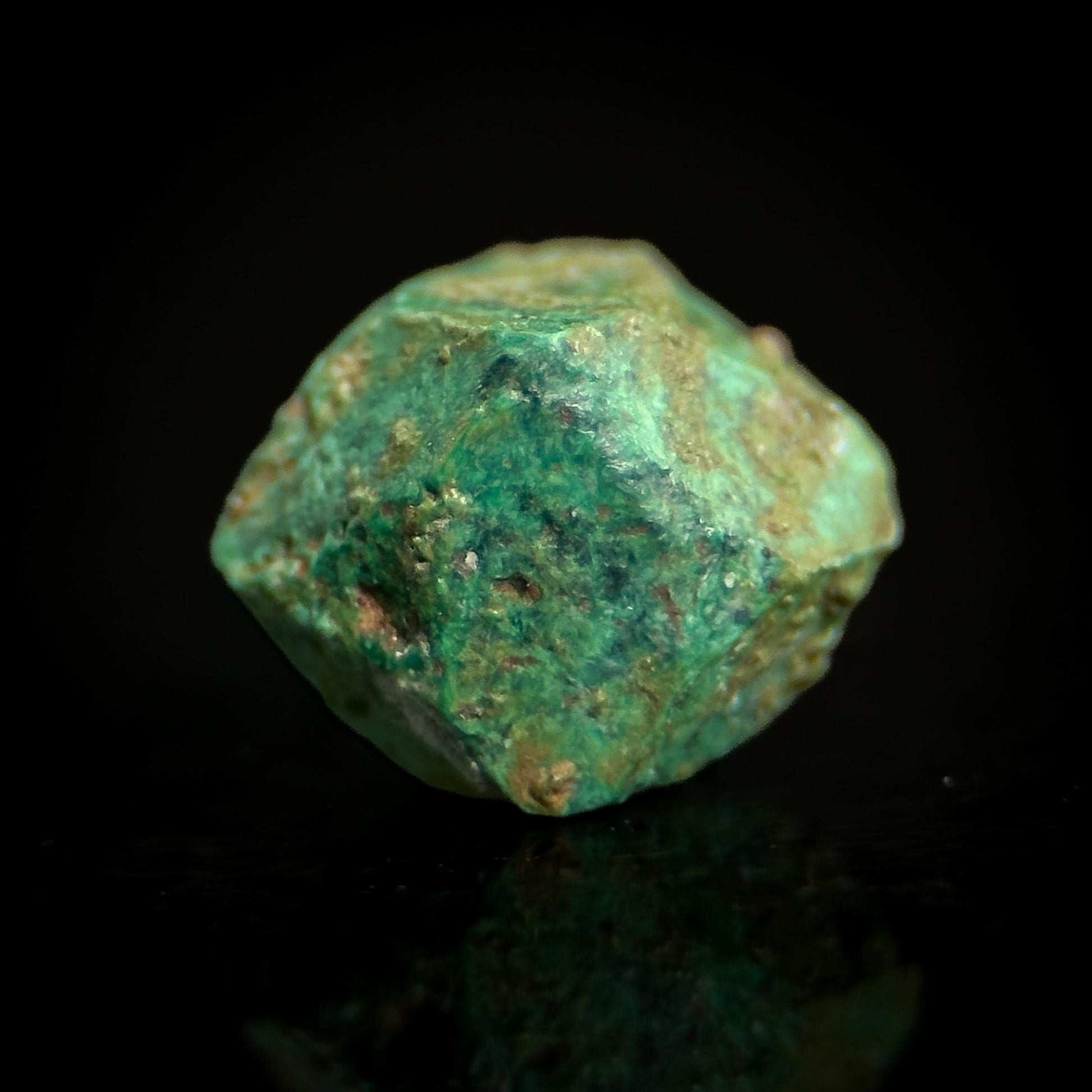 Malachite after Cuprite Pseudomorph | green crystal, rare mineral specimen from Chessy, France
