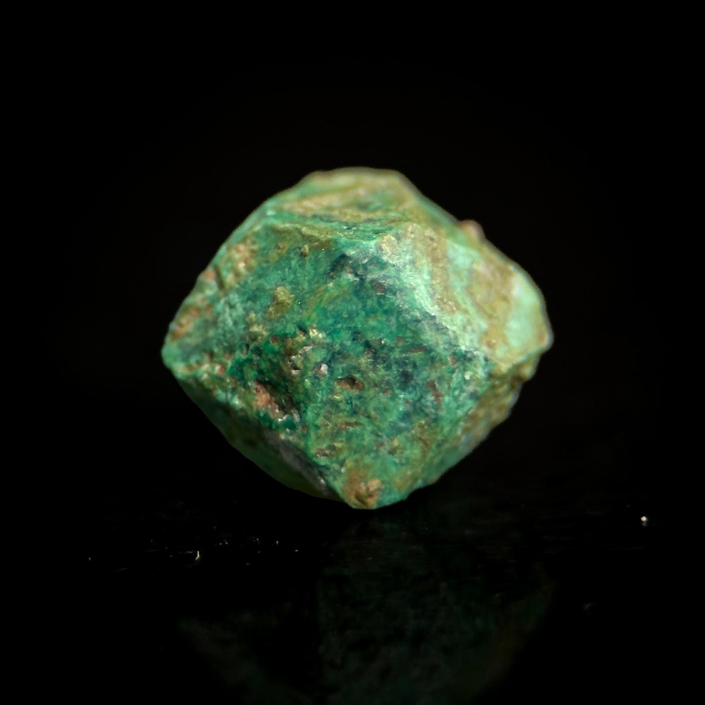 Malachite after Cuprite Pseudomorph | green crystal, rare mineral specimen from Chessy, France