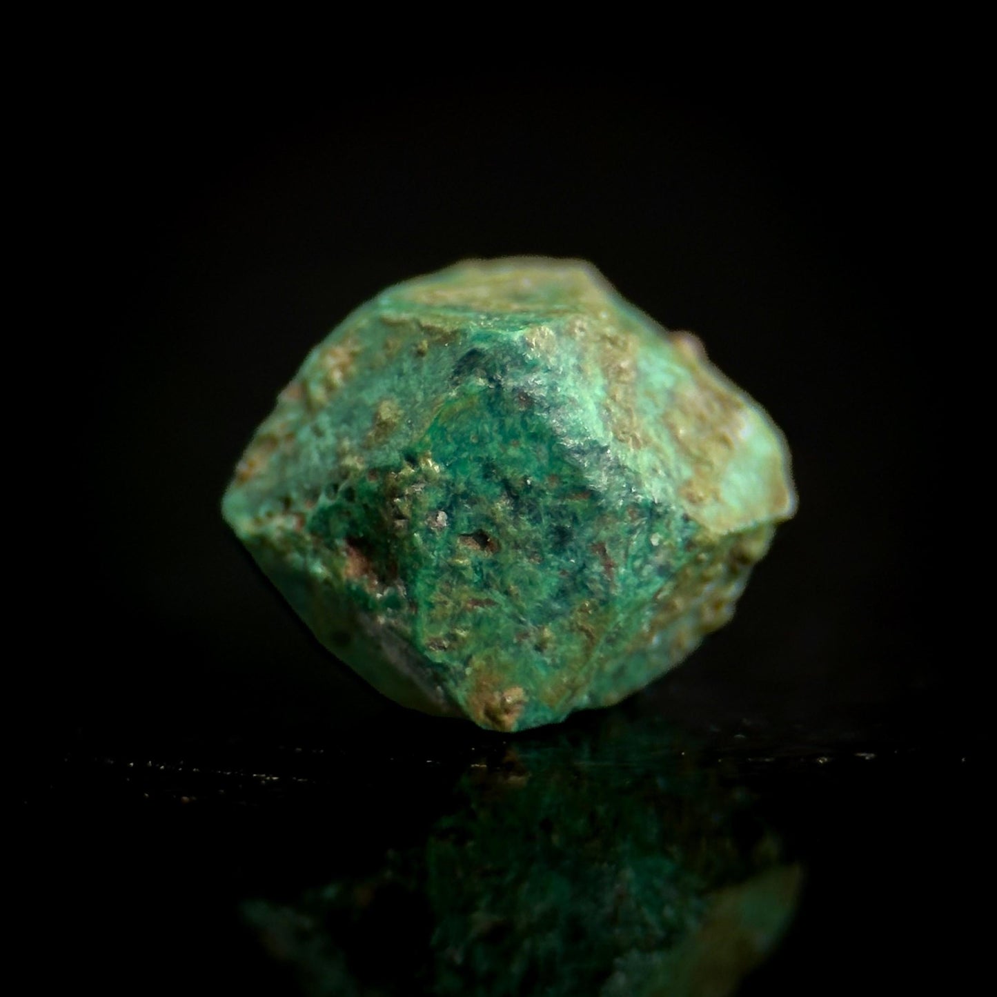 Malachite after Cuprite Pseudomorph | green crystal, rare mineral specimen from Chessy, France