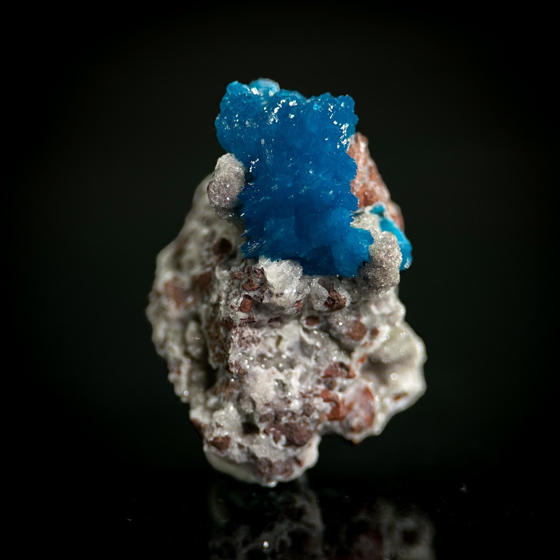 Deep Blue Cavansite on Matrix | crystal cluster, mineral specimen