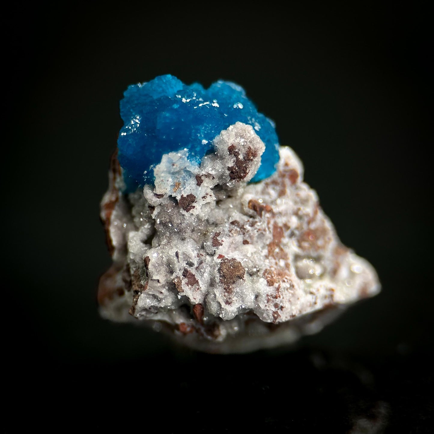 Deep Blue Cavansite on Matrix | crystal cluster, mineral specimen