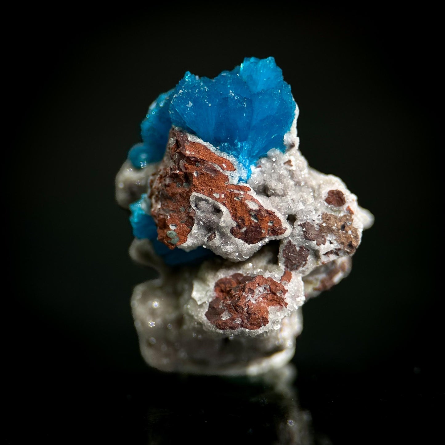 Deep Blue Cavansite on Matrix | crystal cluster, mineral specimen