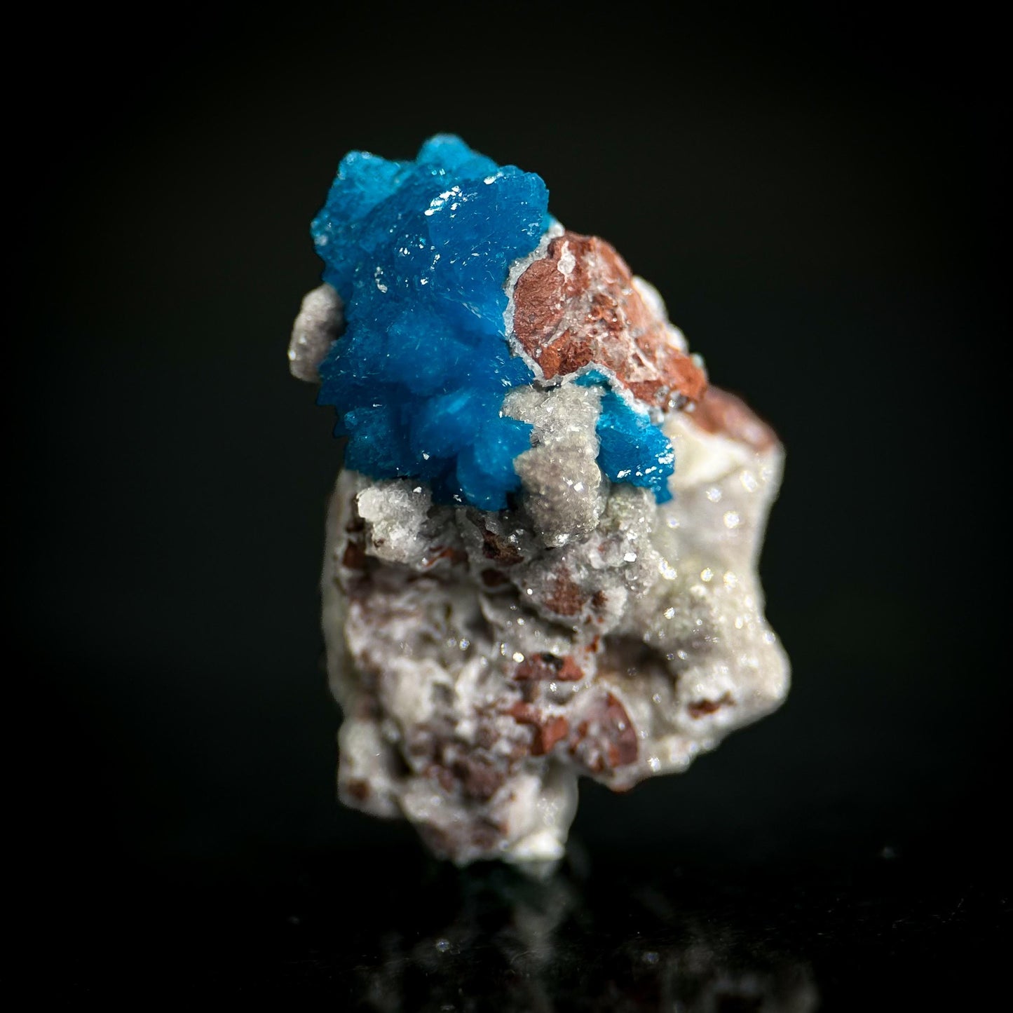 Deep Blue Cavansite on Matrix | crystal cluster, mineral specimen