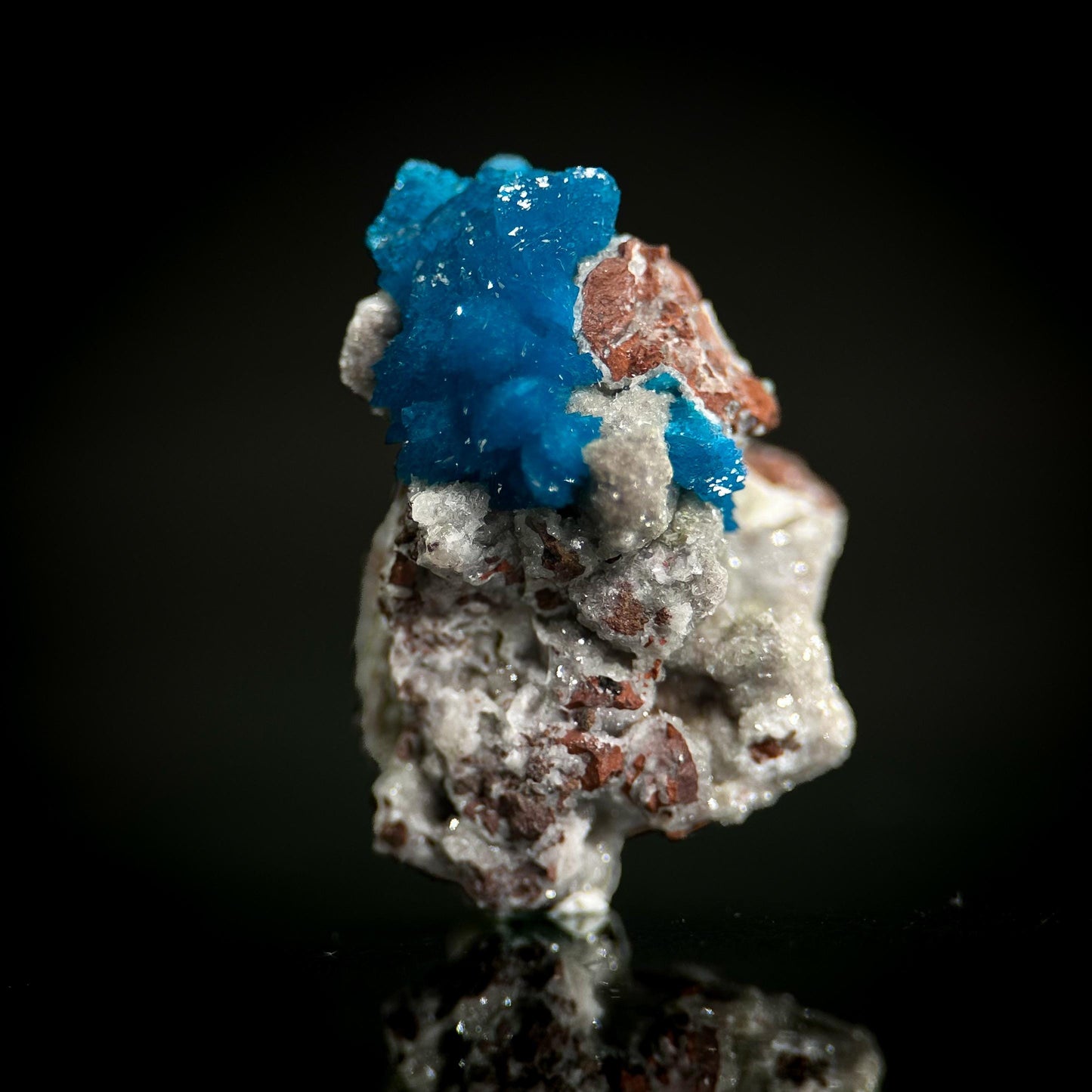 Deep Blue Cavansite on Matrix | crystal cluster, mineral specimen