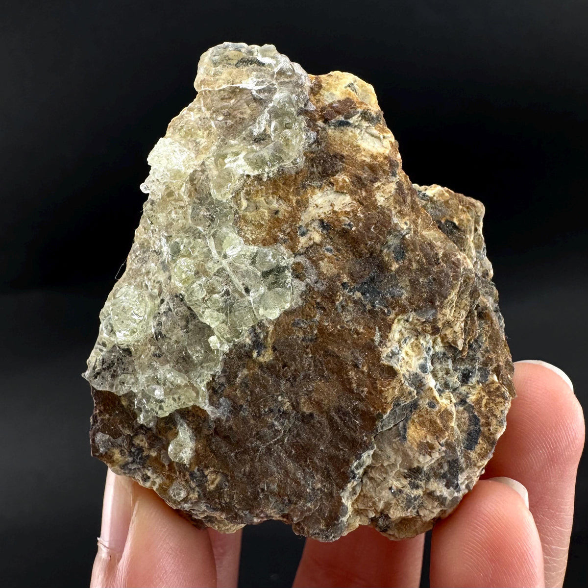 Hyalite Opal on Matrix | UV reactive crystal, green fluorescent mineral specimen from Namibia