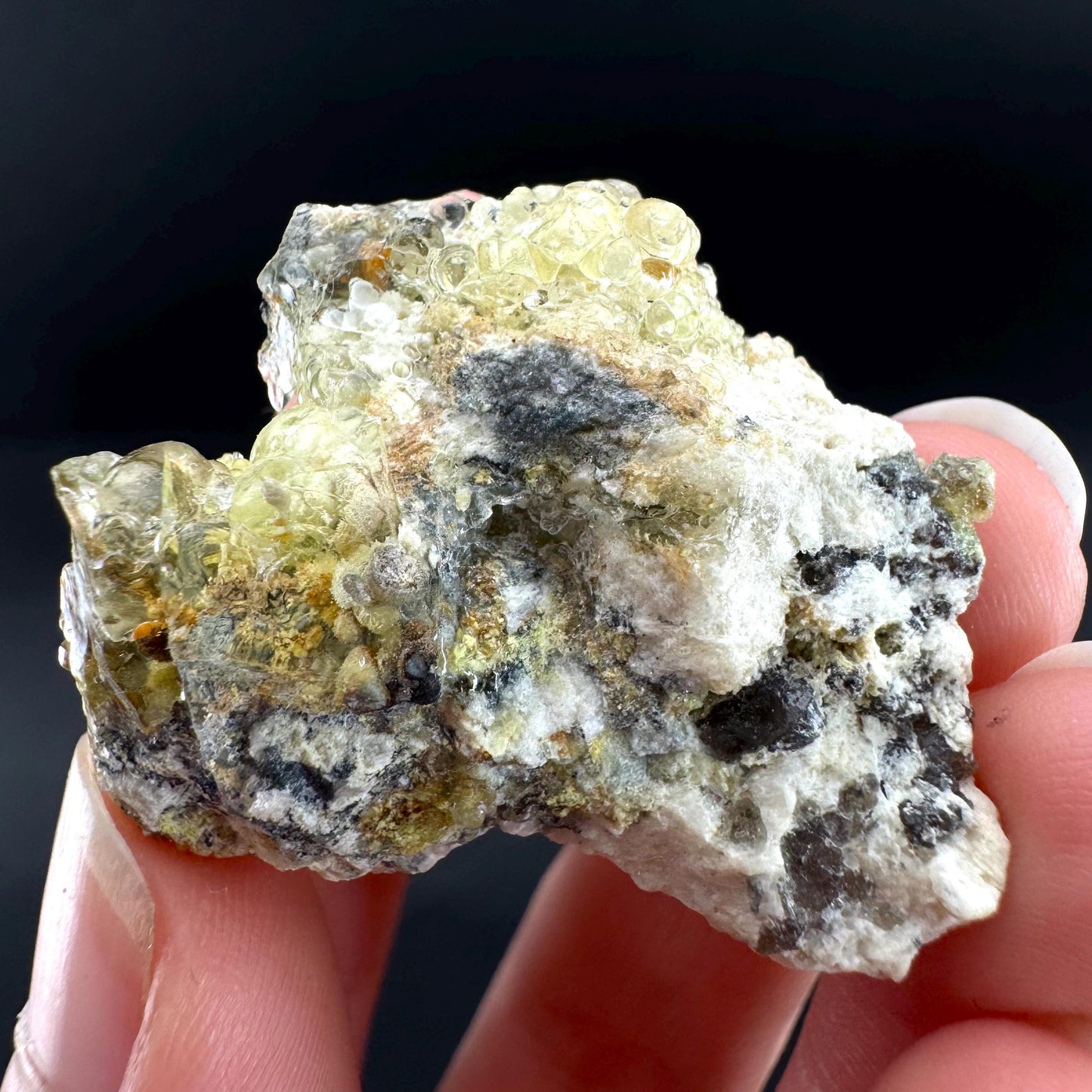 Hyalite Opal on Matrix | UV reactive crystal, green fluorescent mineral specimen from Namibia