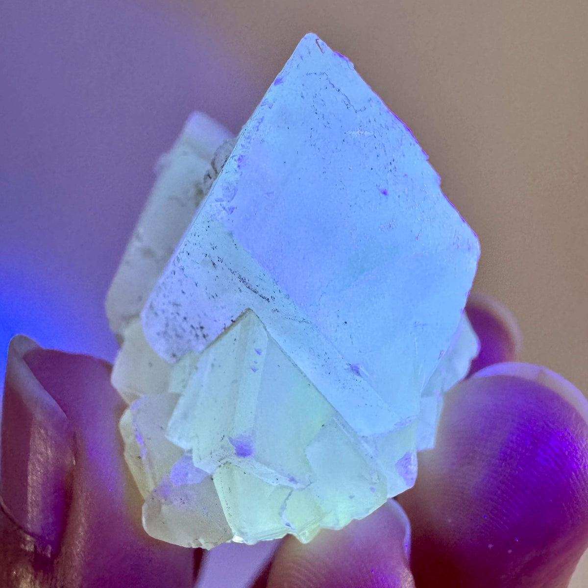 Fluorescent Calcite | UV-reactive crystal, natural mineral specimen from Indonesia