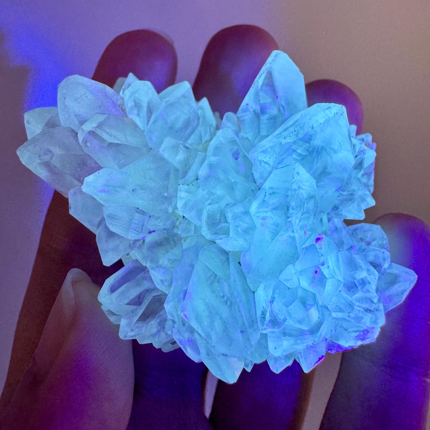 Fluorescent Calcite | UV-reactive crystal, natural mineral specimen from Indonesia
