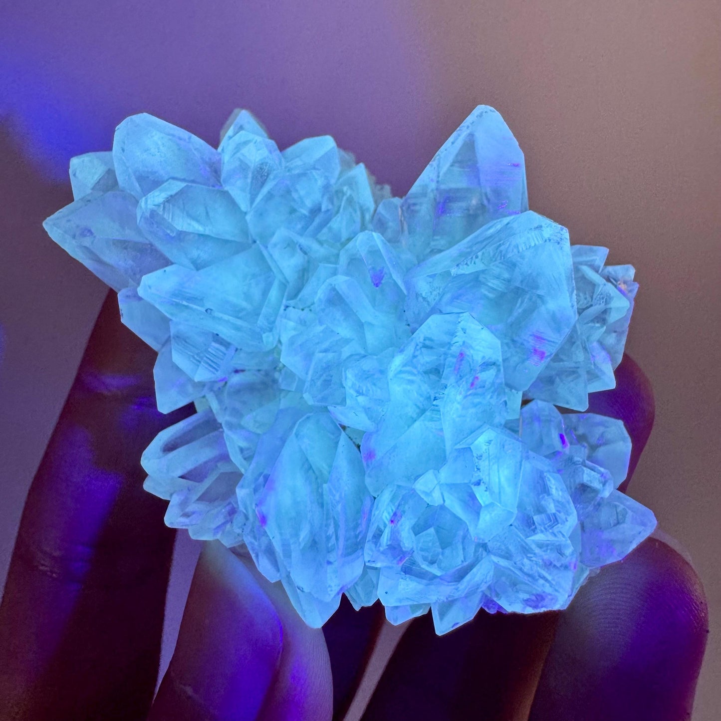Fluorescent Calcite | UV-reactive crystal, natural mineral specimen from Indonesia