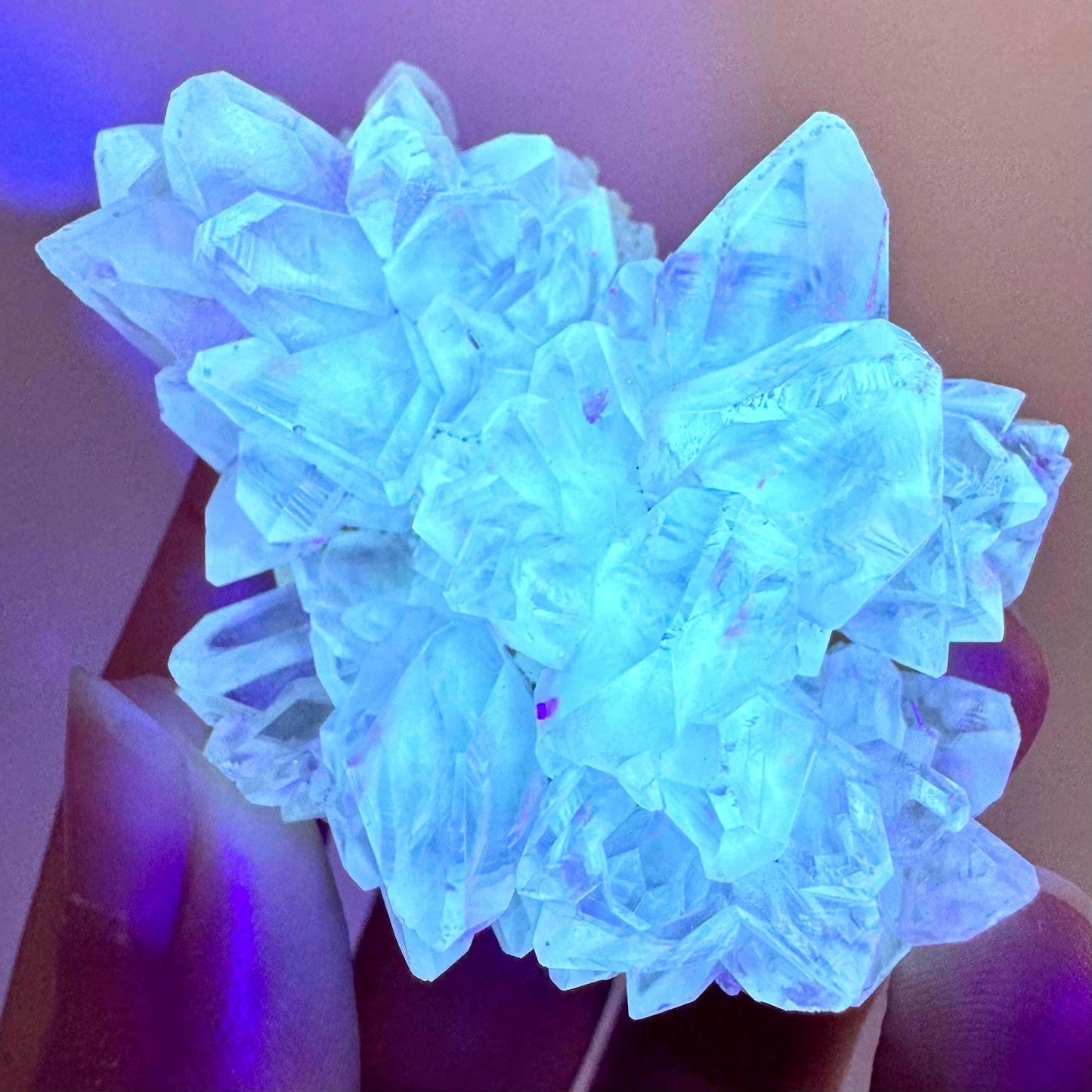 Fluorescent Calcite | UV-reactive crystal, natural mineral specimen from Indonesia
