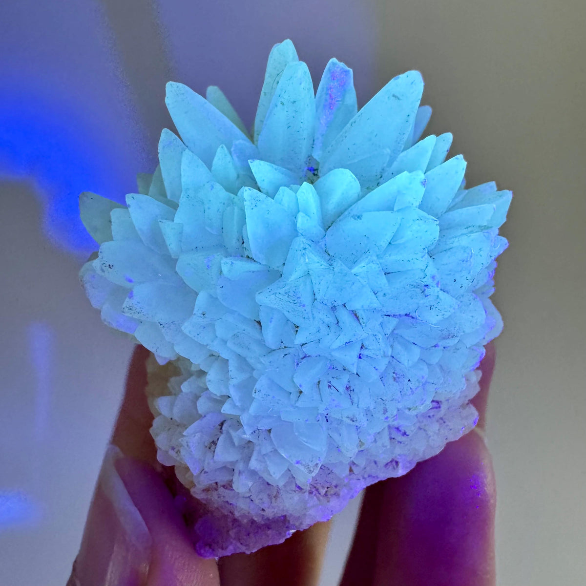 Fluorescent Calcite | UV-reactive crystal, natural mineral specimen from Indonesia