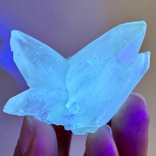 Fluorescent Calcite | UV-reactive crystal, natural mineral specimen from Indonesia