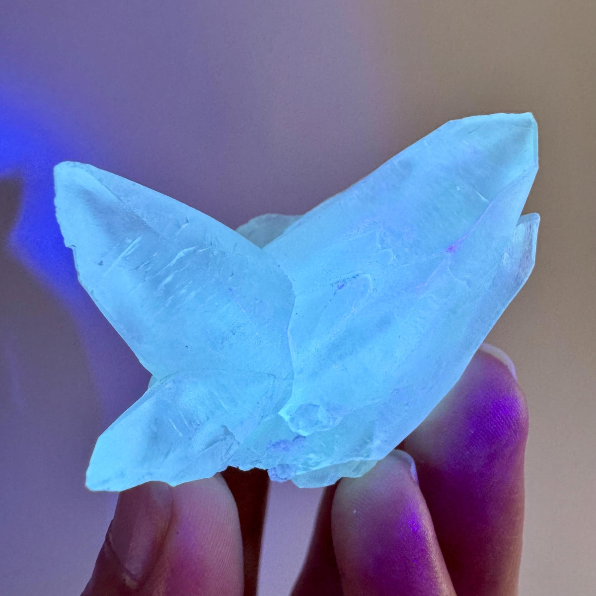 Fluorescent Calcite | UV-reactive crystal, natural mineral specimen from Indonesia