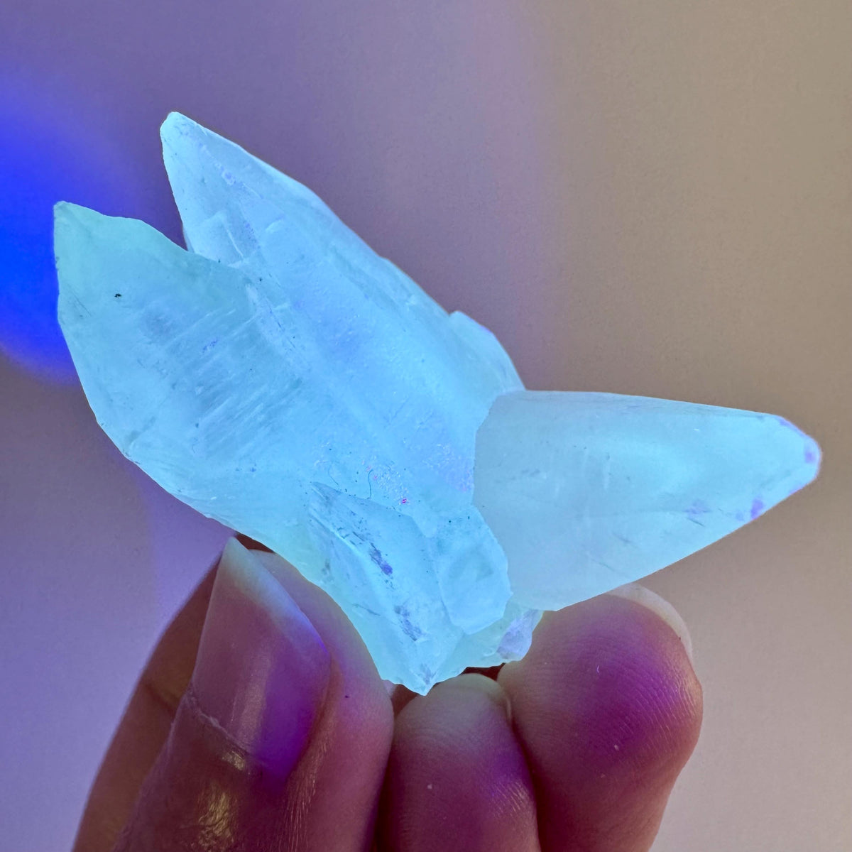 Fluorescent Calcite | UV-reactive crystal, natural mineral specimen from Indonesia