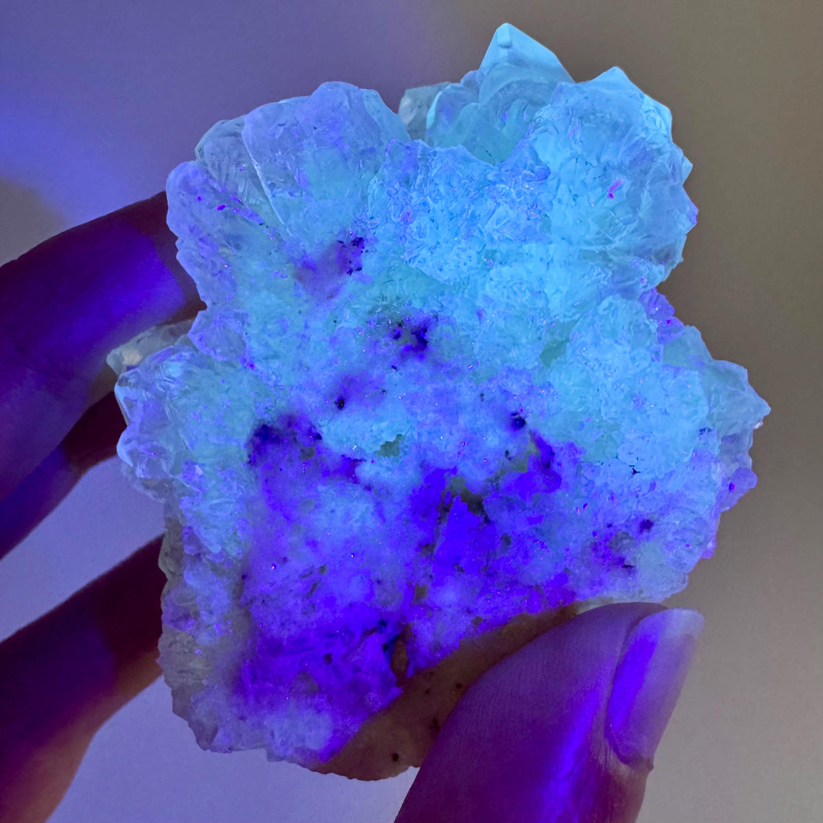 Fluorescent Calcite | UV-reactive crystal, natural mineral specimen from Indonesia