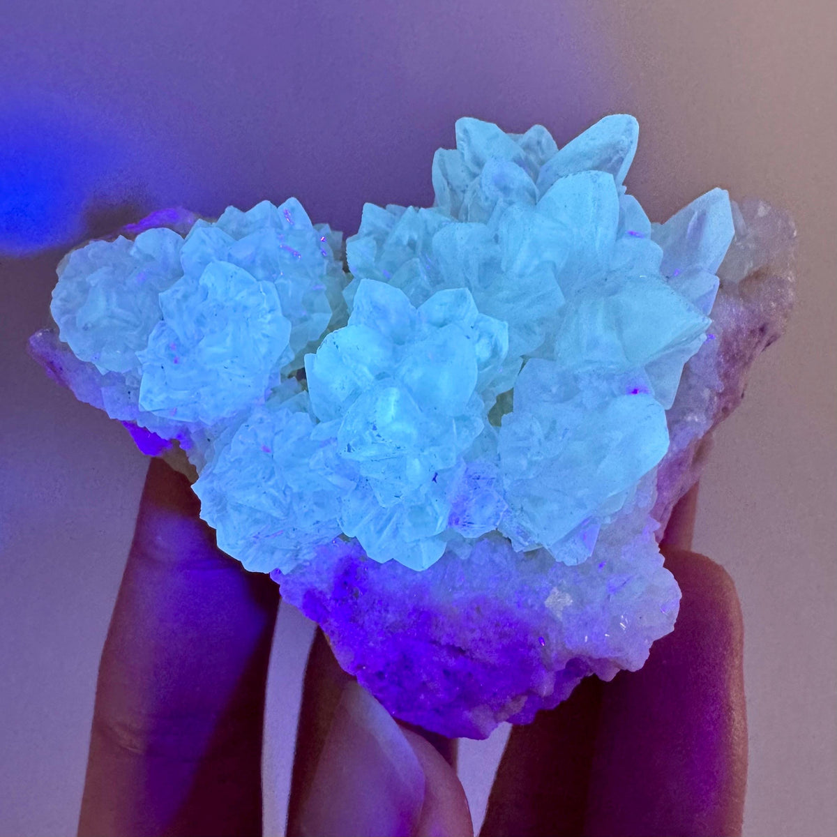 Fluorescent Calcite | UV-reactive crystal, natural mineral specimen from Indonesia