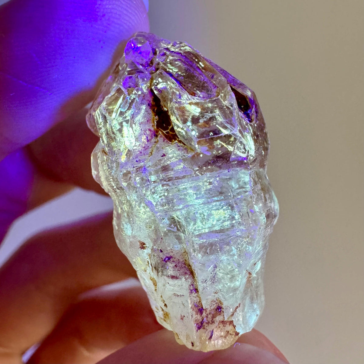 Petroleum Quartz | UV reactive firefly crystal, fluorescent mineral specimen from Madagascar