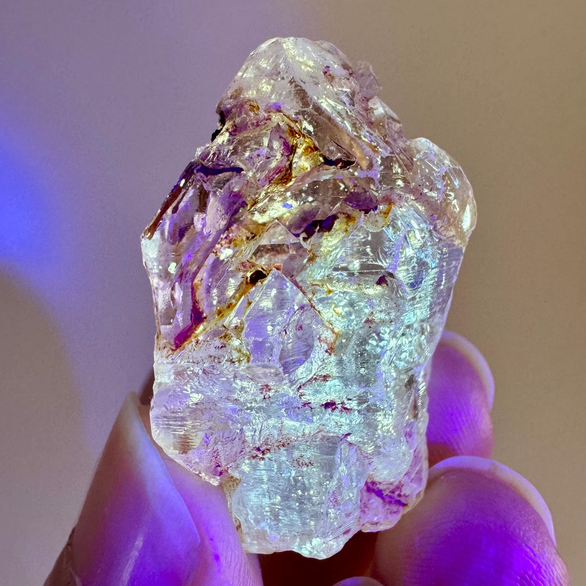 Petroleum Quartz | UV reactive firefly crystal, fluorescent mineral specimen from Madagascar