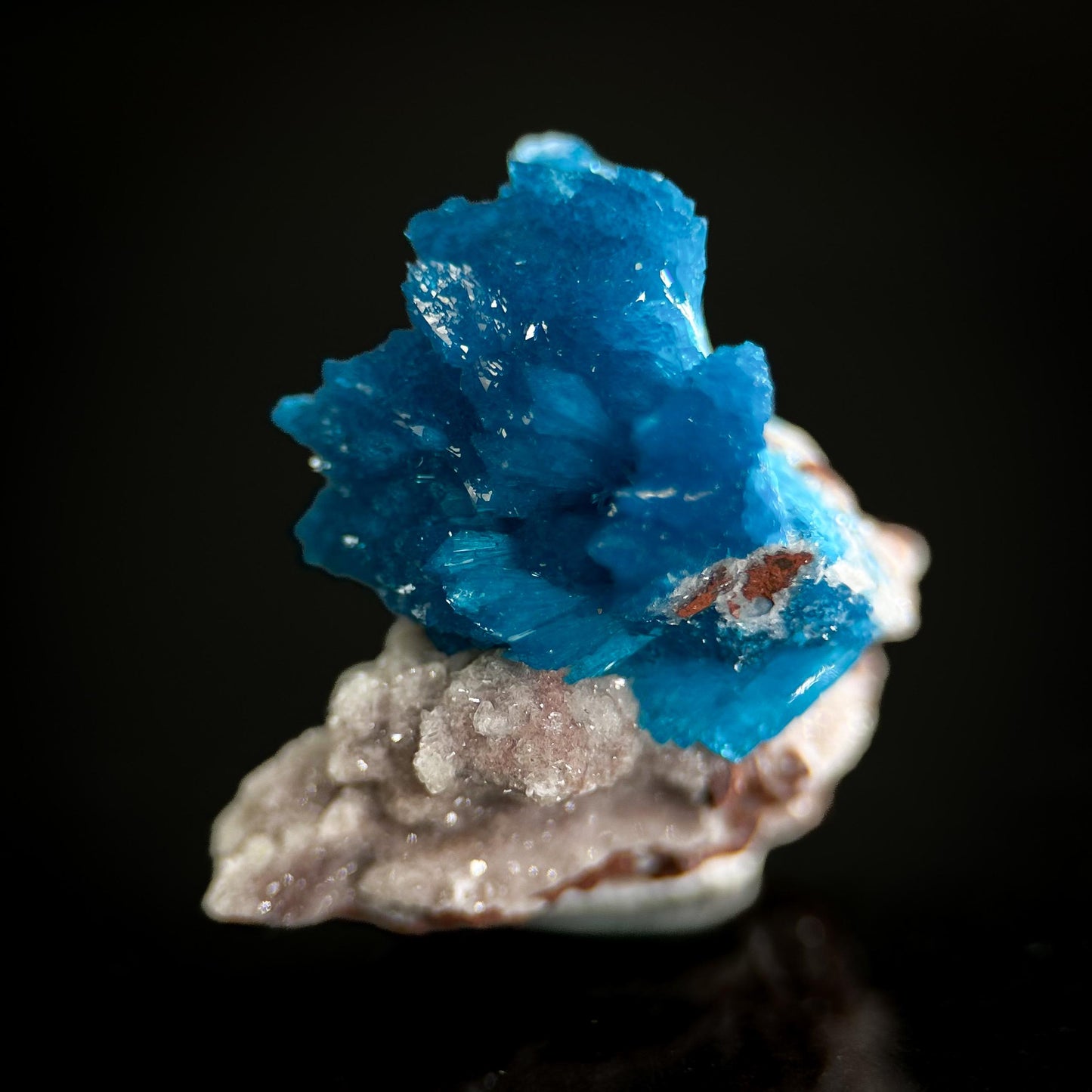 Deep Blue Cavansite on Matrix | crystal cluster, mineral specimen