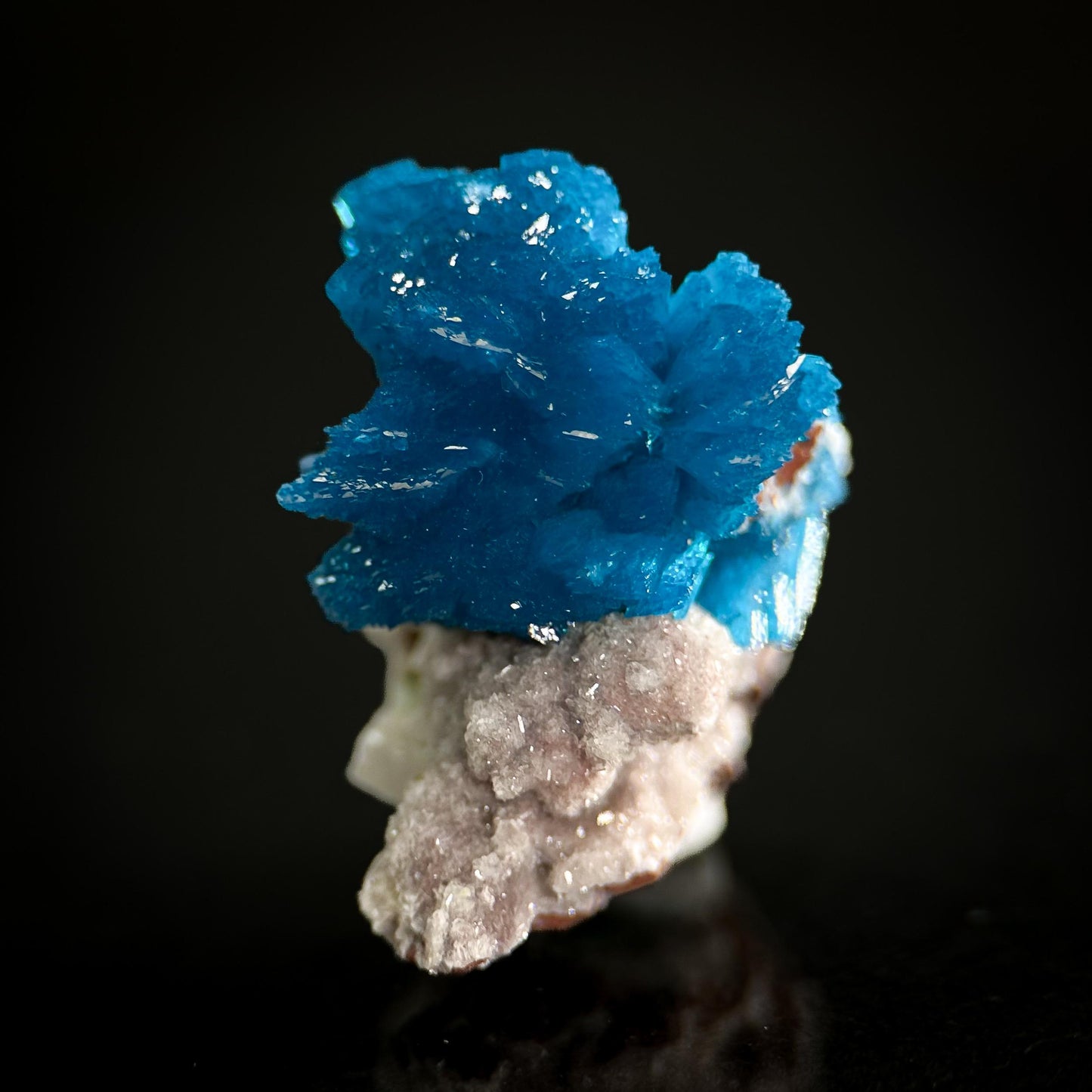 Deep Blue Cavansite on Matrix | crystal cluster, mineral specimen