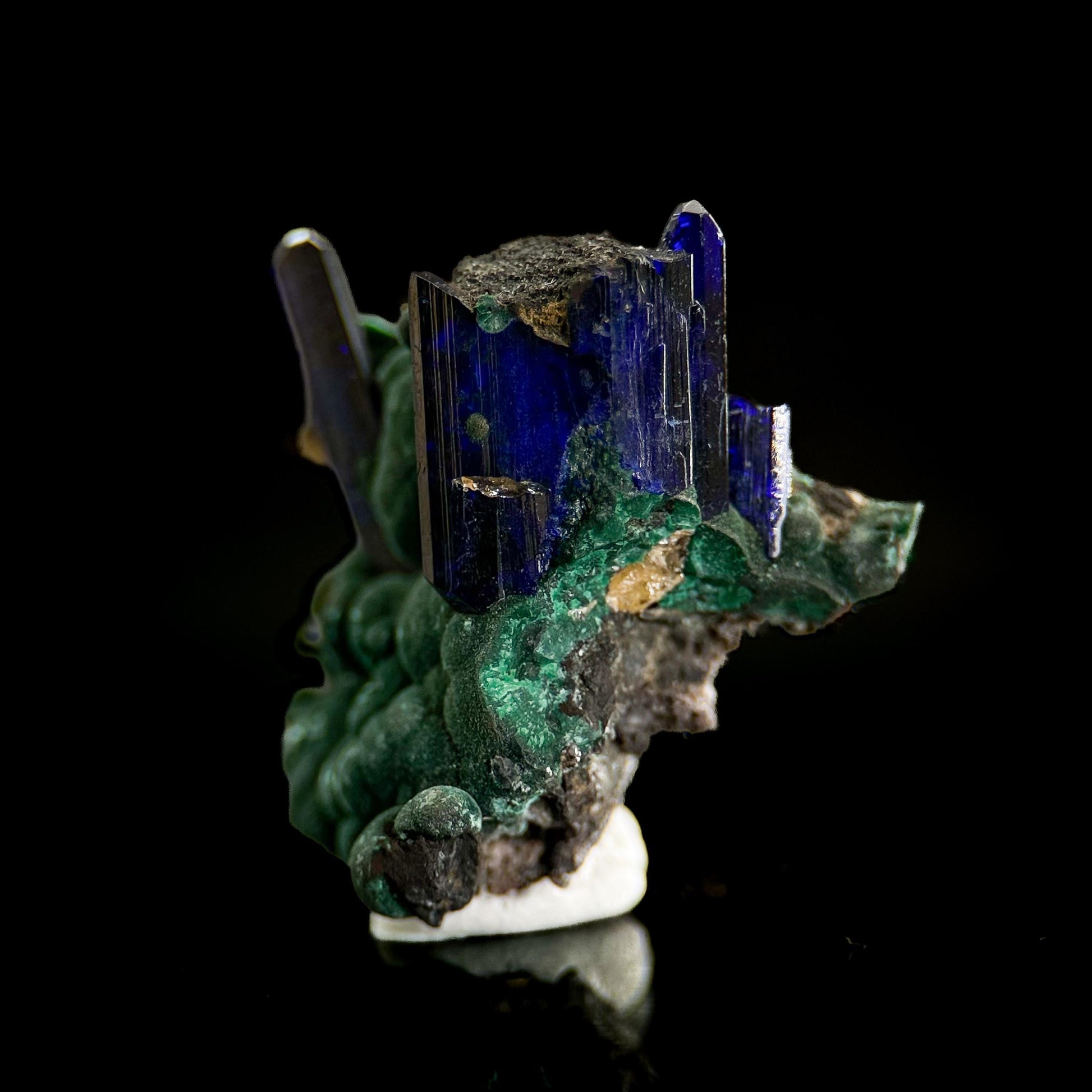 Azurite with Malachite | blue crystal, mineral specimen from Tsumeb Mine, Namibia