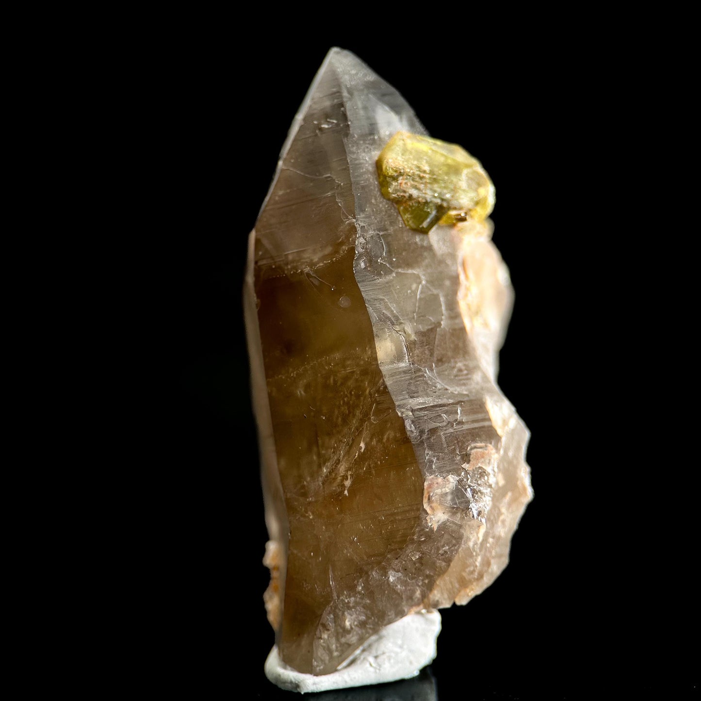 Chrysoberyl on Smoky Quartz | Yellow Crystal, Rare Mineral Specimen from Madagascar