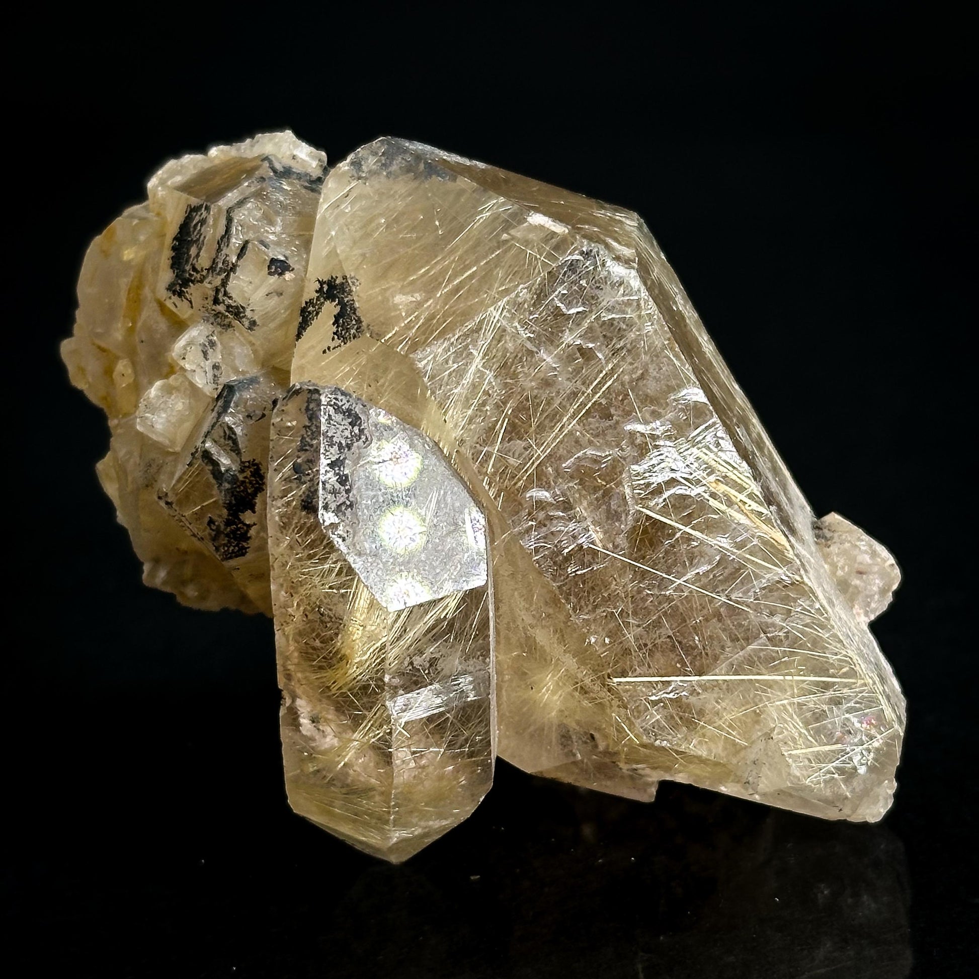 Rutile Included Quartz | Golden Rutilated Crystal Cluster, Mineral Specimen from Brazil