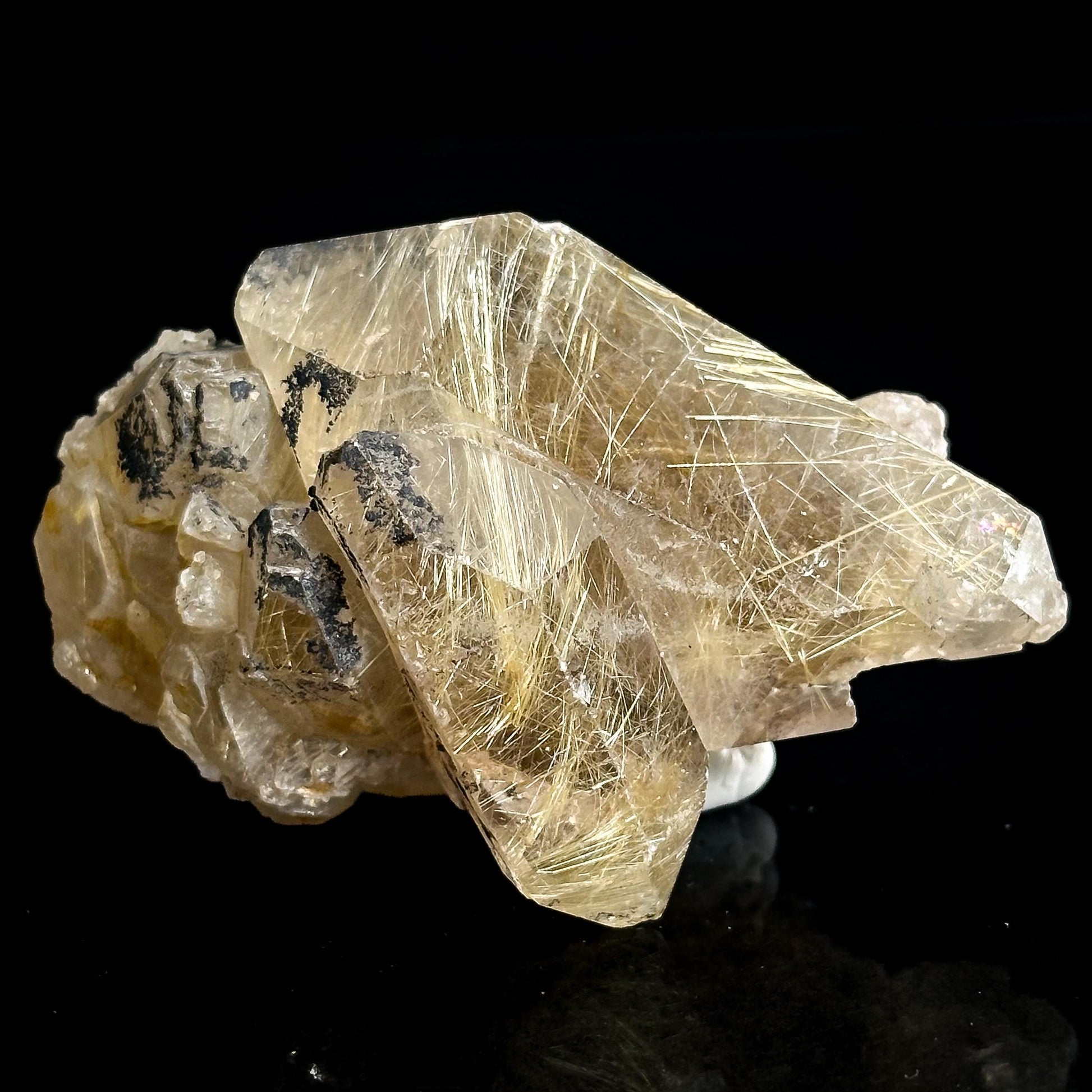 Rutile Included Quartz | Golden Rutilated Crystal Cluster, Mineral Specimen from Brazil
