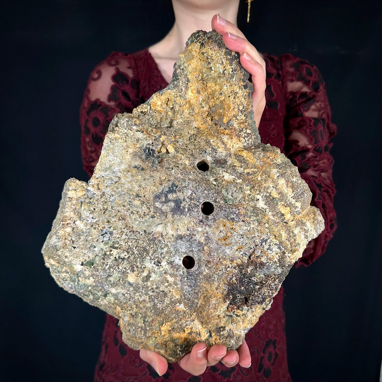 MASSIVE Okorusu Fluorite | raw green crystal cluster, statement display piece