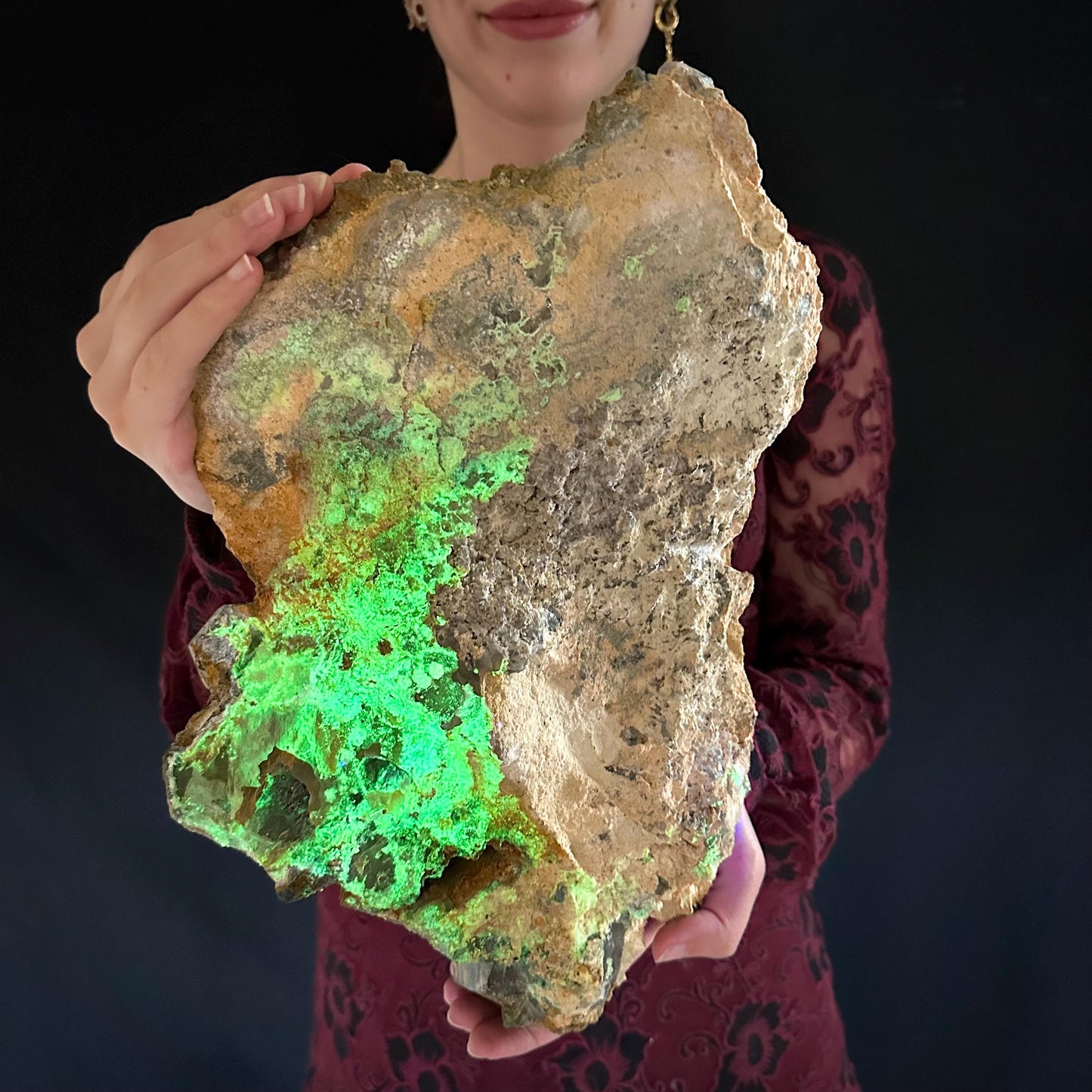 MASSIVE Smoky Quartz with Fluorite, Hyalite Opal, Foitite, & Feldspar | Crystal Cluster from Namibia