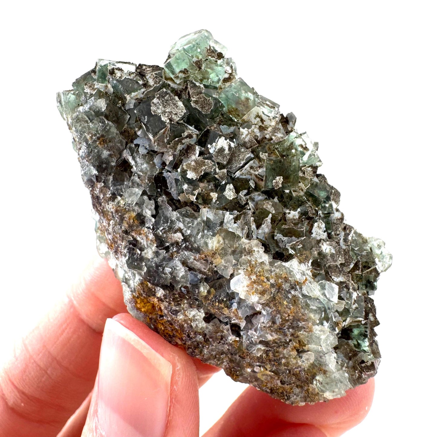 Okorusu Fluorite | green crystal cluster, mineral specimen from Namibia