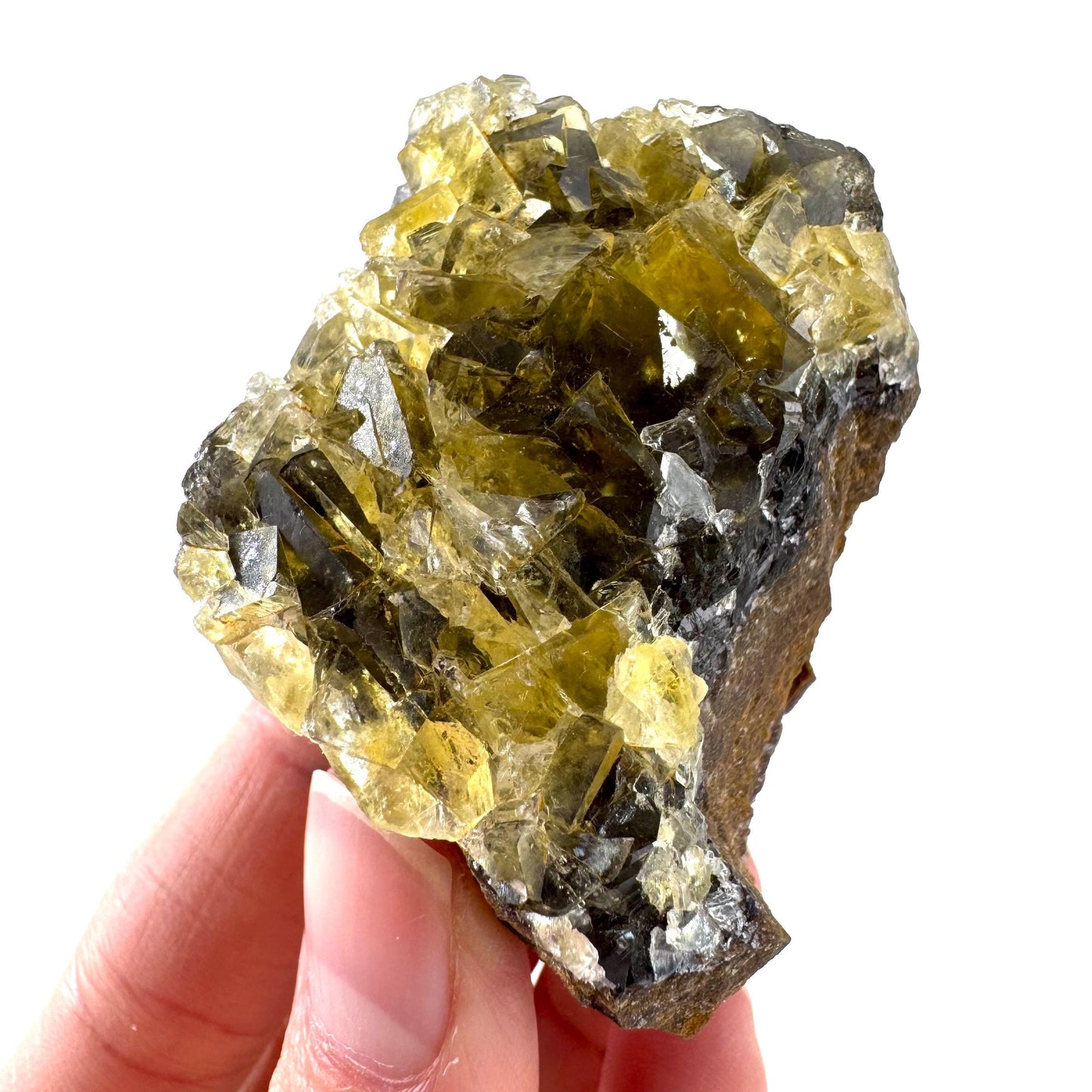 Okorusu Fluorite | “Honey Pocket” yellow crystal cluster, mineral specimen from Namibia