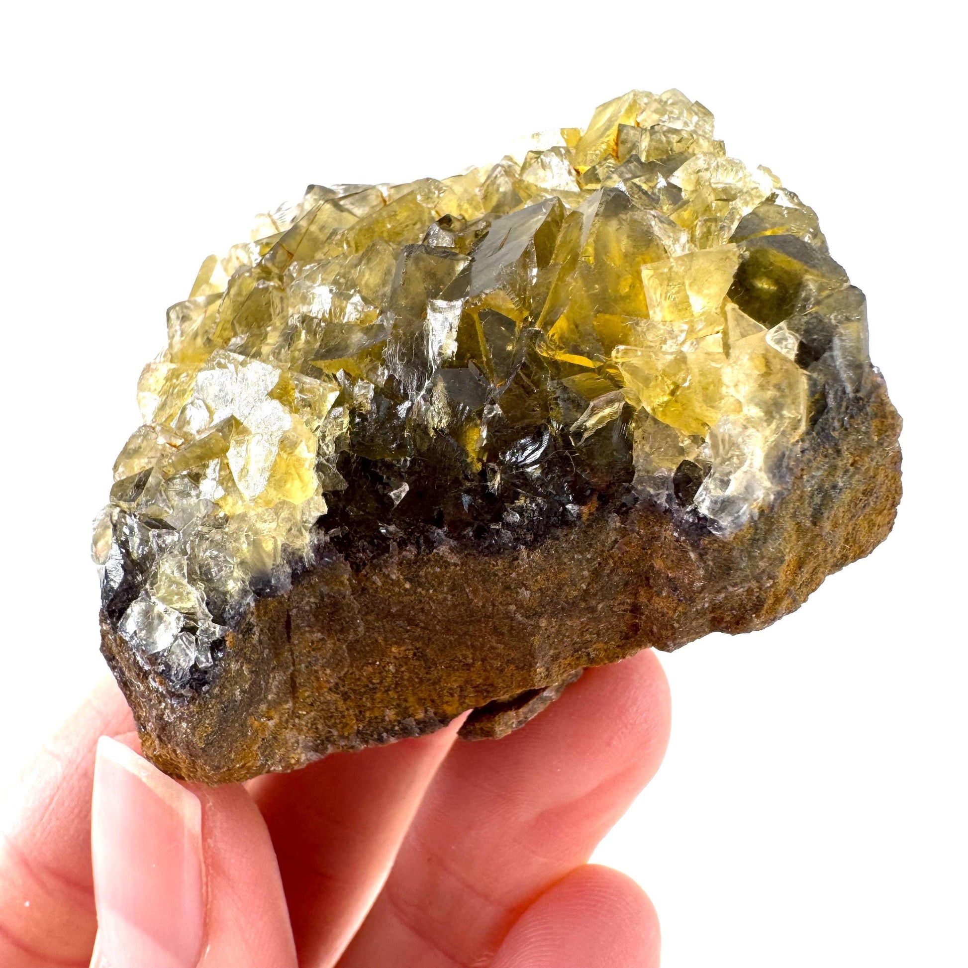 Okorusu Fluorite | “Honey Pocket” yellow crystal cluster, mineral specimen from Namibia