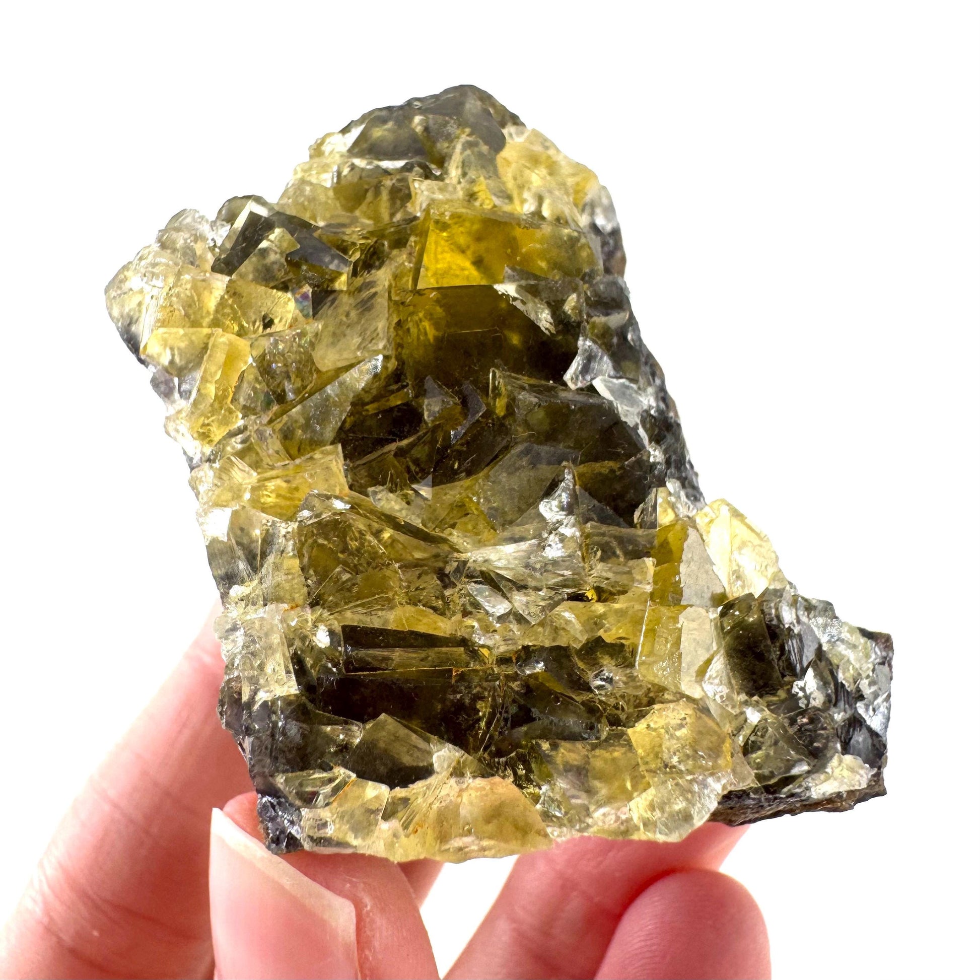 Okorusu Fluorite | “Honey Pocket” yellow crystal cluster, mineral specimen from Namibia